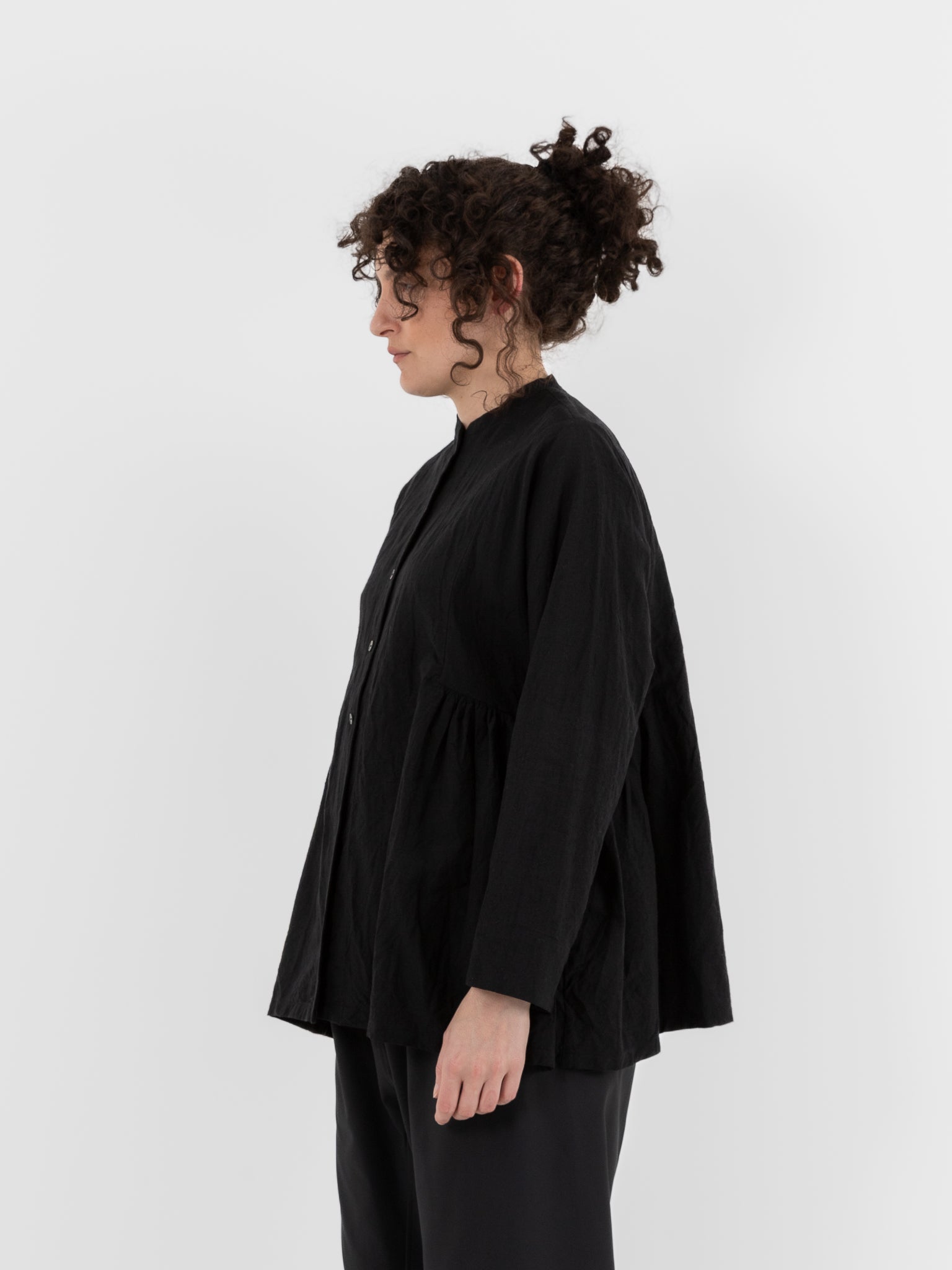 Arts & Science Side Gather Blouse in Black - ARTS & SCIENCE at Worthwhile - shop TOP