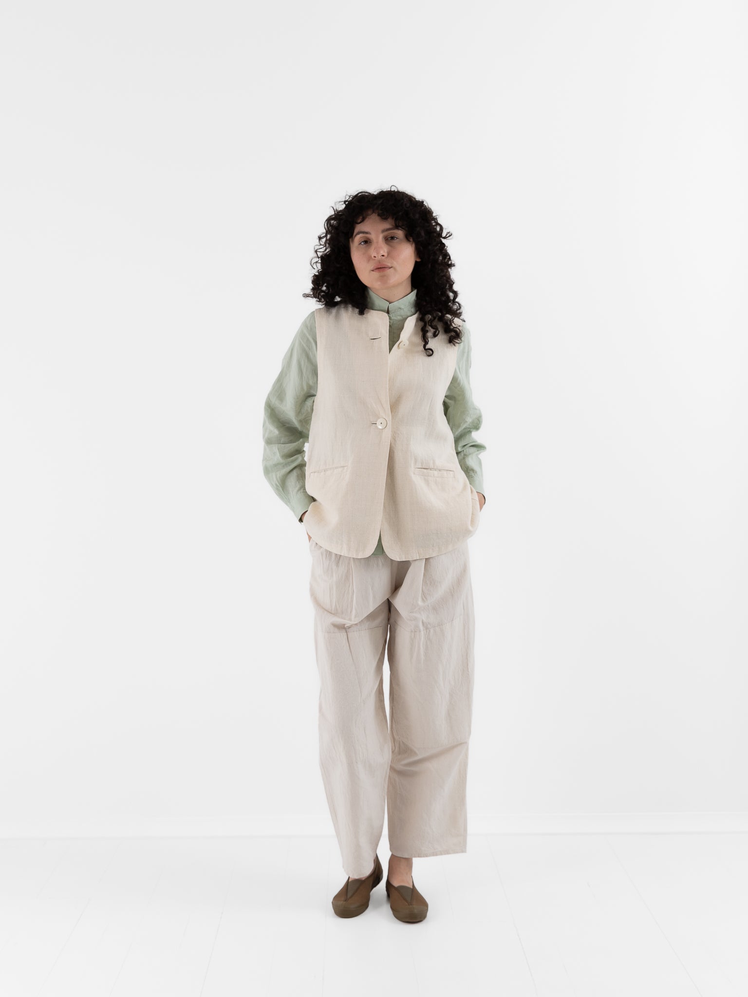 Arts & Science Crew Neck Vest in Natural - ARTS & SCIENCE at Worthwhile - shop VEST