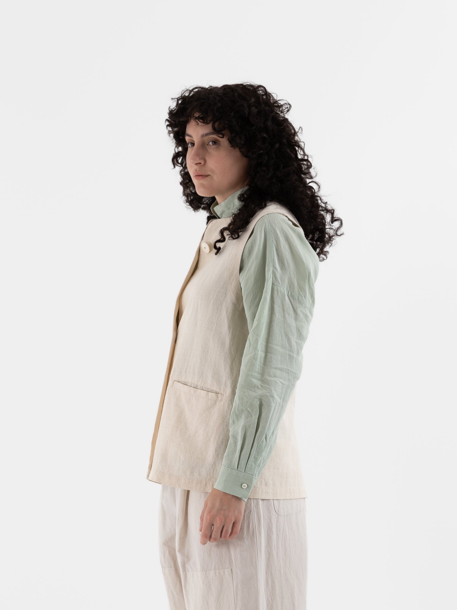 Arts & Science Crew Neck Vest in Natural - ARTS & SCIENCE at Worthwhile - shop VEST