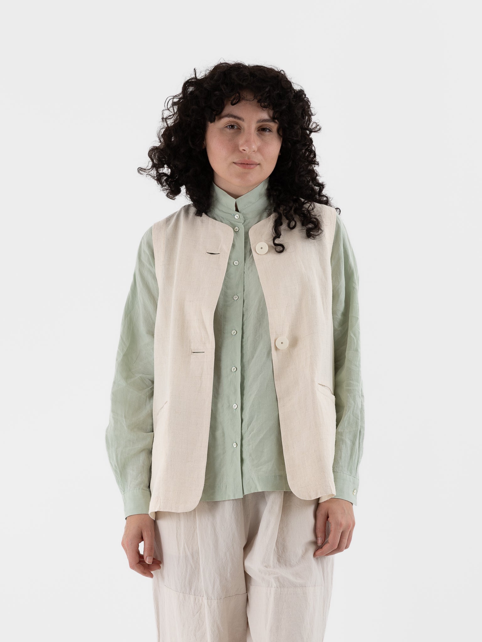 Arts & Science Crew Neck Vest in Natural - ARTS & SCIENCE at Worthwhile - shop VEST
