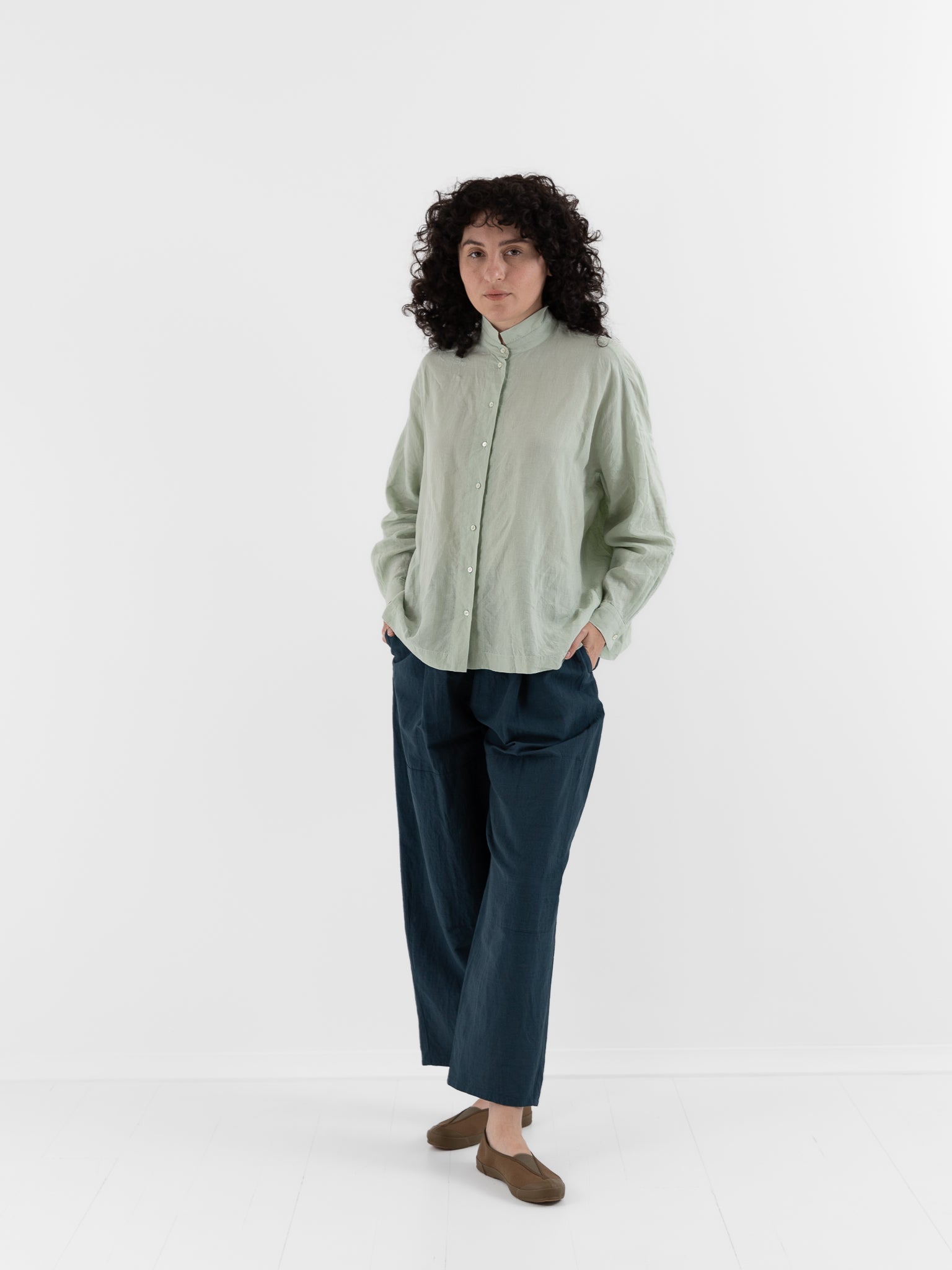 Arts & Science One Tuck Relaxed Fit Pants in Blue Green - ARTS & SCIENCE at Worthwhile - shop PANT