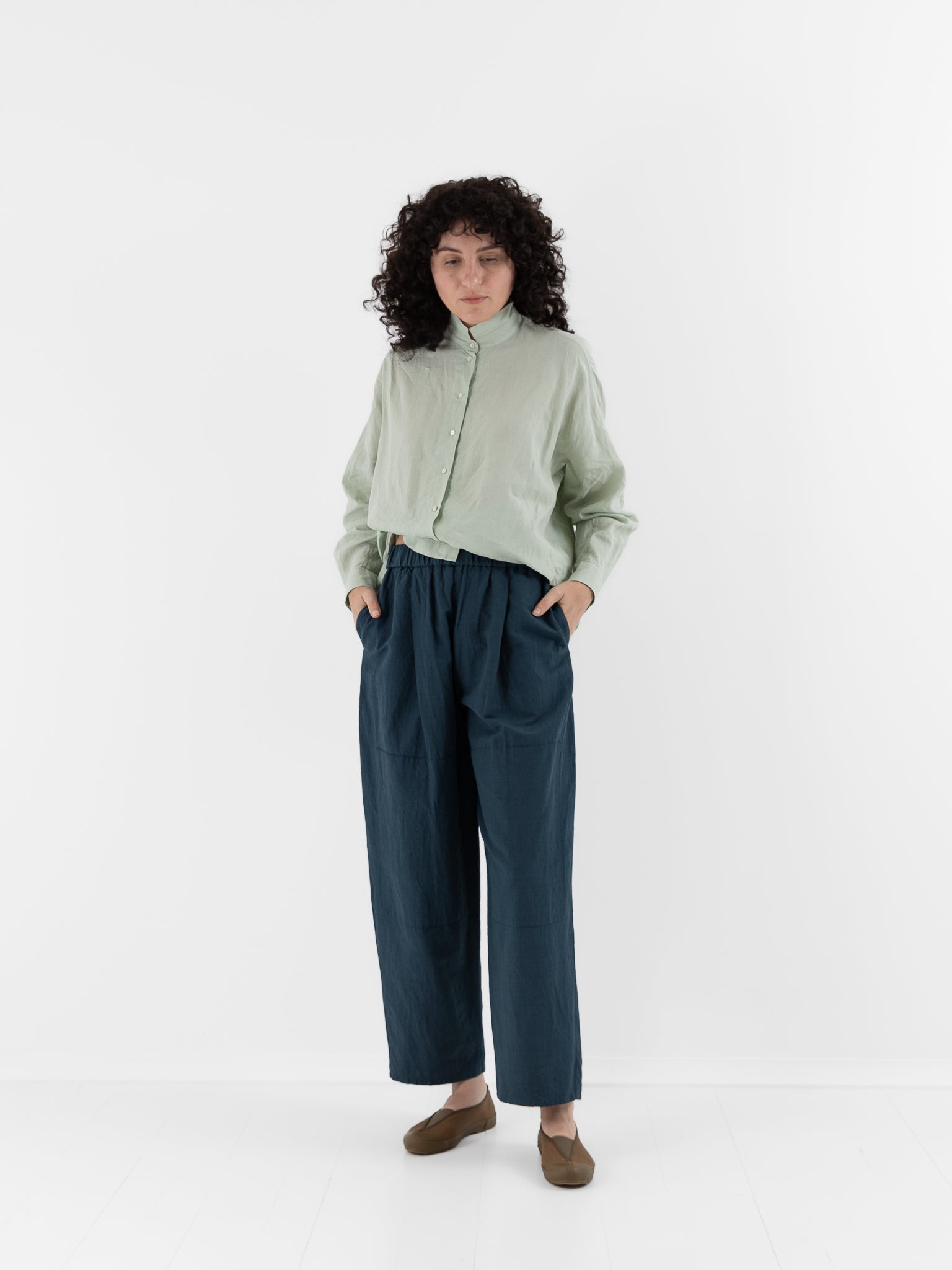 Arts & Science One Tuck Relaxed Fit Pants in Blue Green - ARTS & SCIENCE at Worthwhile - shop PANT