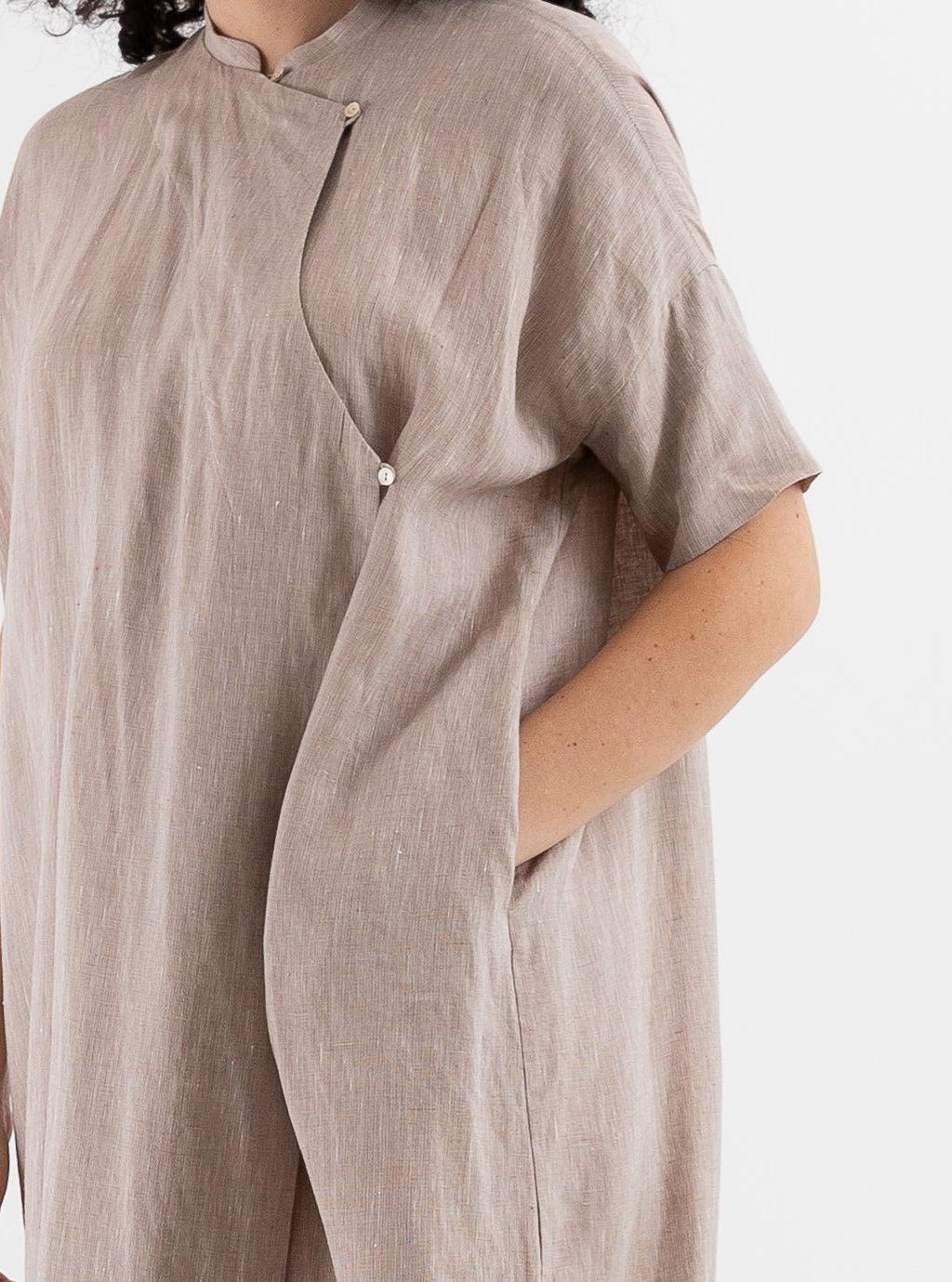 Arts & Science Ethnic Wrap Dress in Vintage Beige - ARTS & SCIENCE at Worthwhile - shop DRESS
