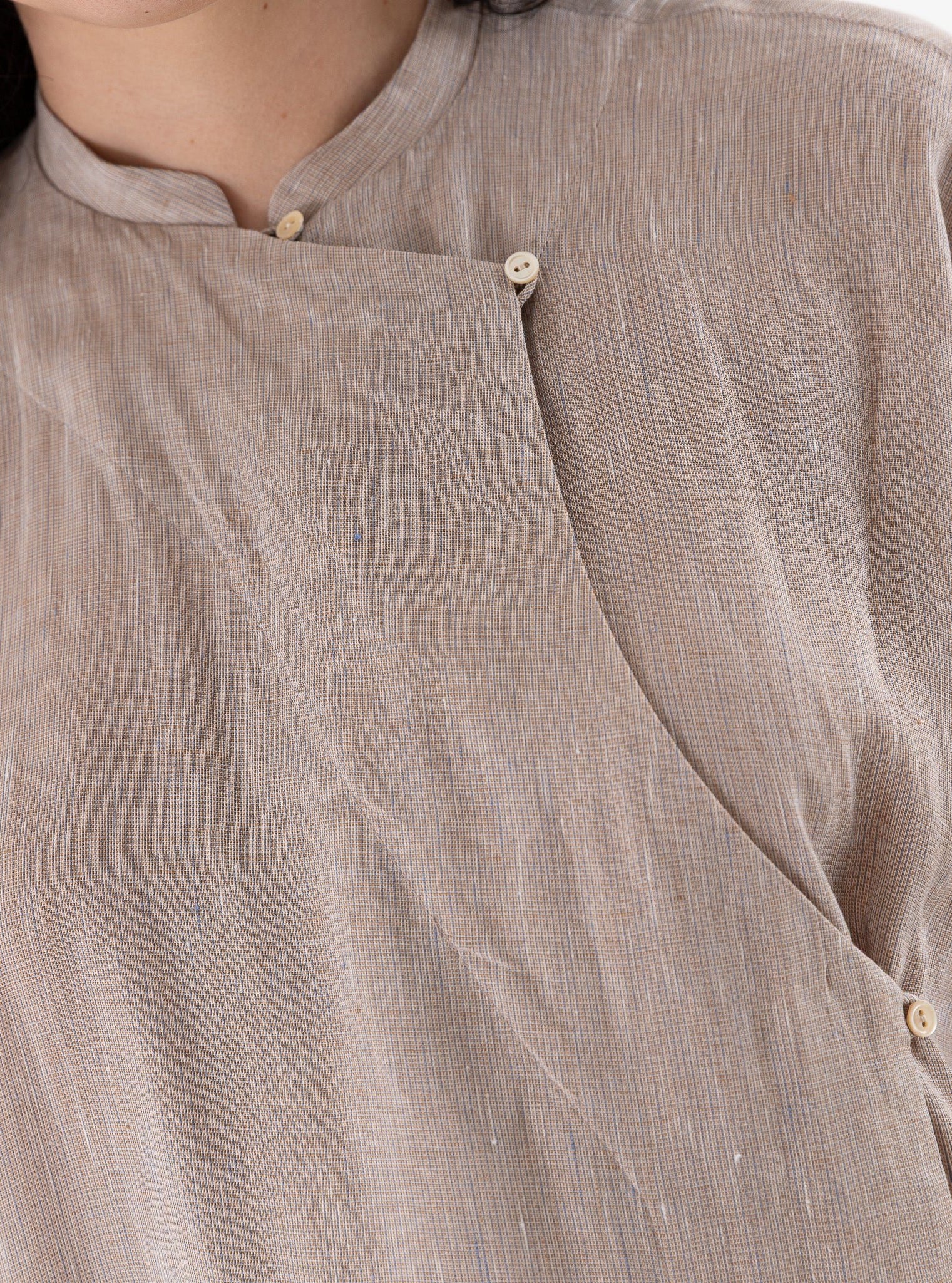 Arts & Science Ethnic Wrap Dress in Vintage Beige - ARTS & SCIENCE at Worthwhile - shop DRESS