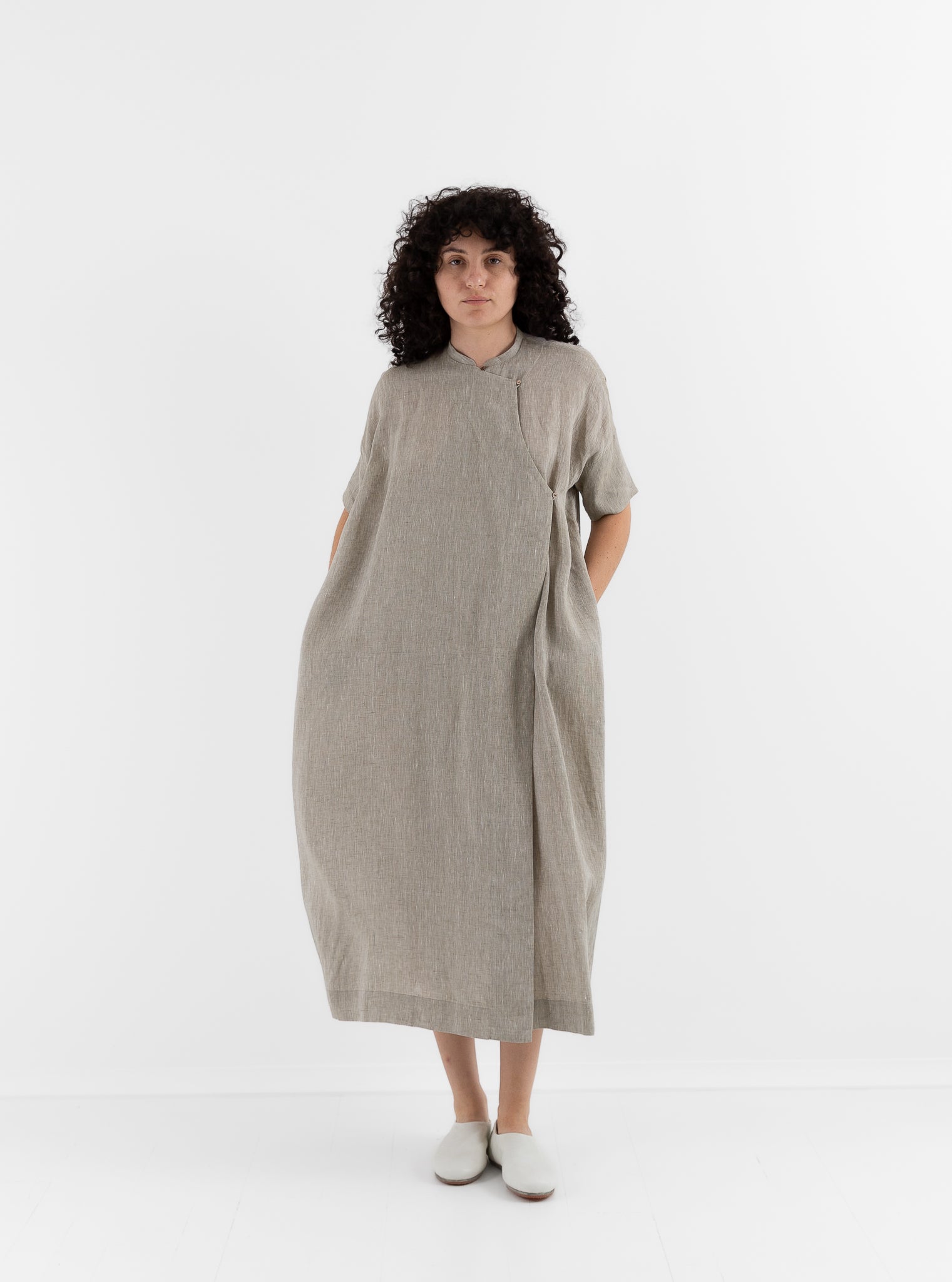 Arts & Science Ethnic Wrap Dress in Vintage Light Green - ARTS & SCIENCE at Worthwhile - shop DRESS