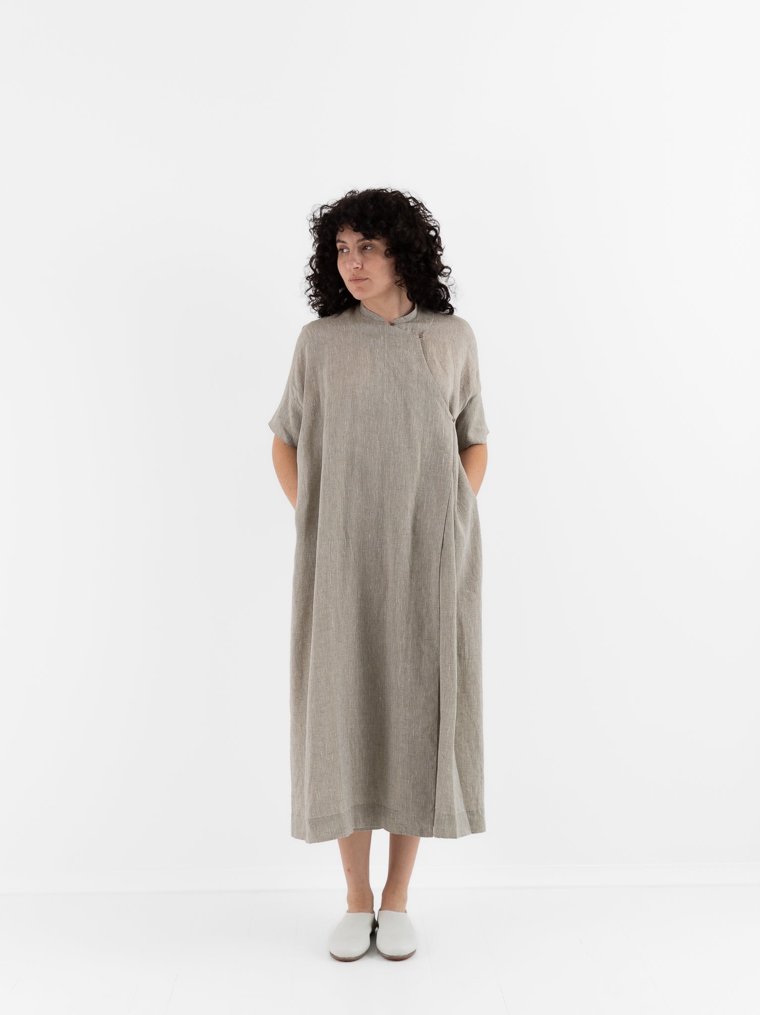 Arts & Science Ethnic Wrap Dress in Vintage Light Green - ARTS & SCIENCE at Worthwhile - shop DRESS