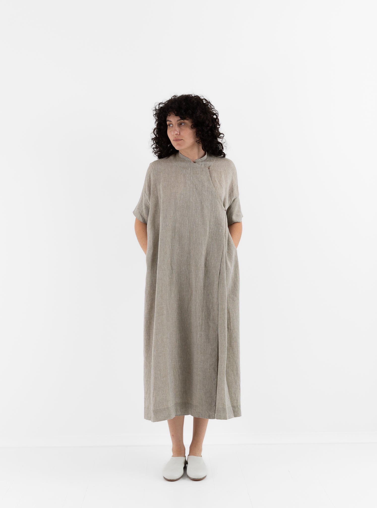 Arts & Science Ethnic Wrap Dress in Vintage Light Green - ARTS & SCIENCE at Worthwhile - shop DRESS