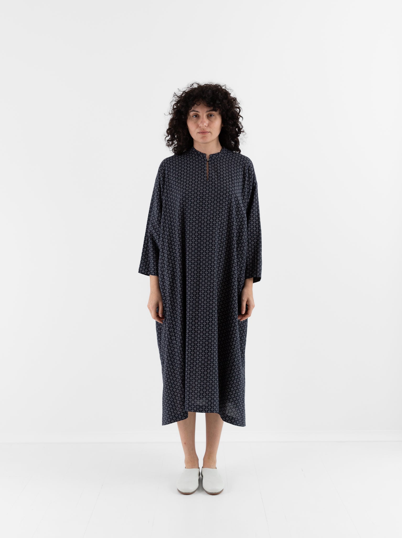 Arts & Science Ethnic Line Dress in Dark Navy - ARTS & SCIENCE at Worthwhile - shop DRESS