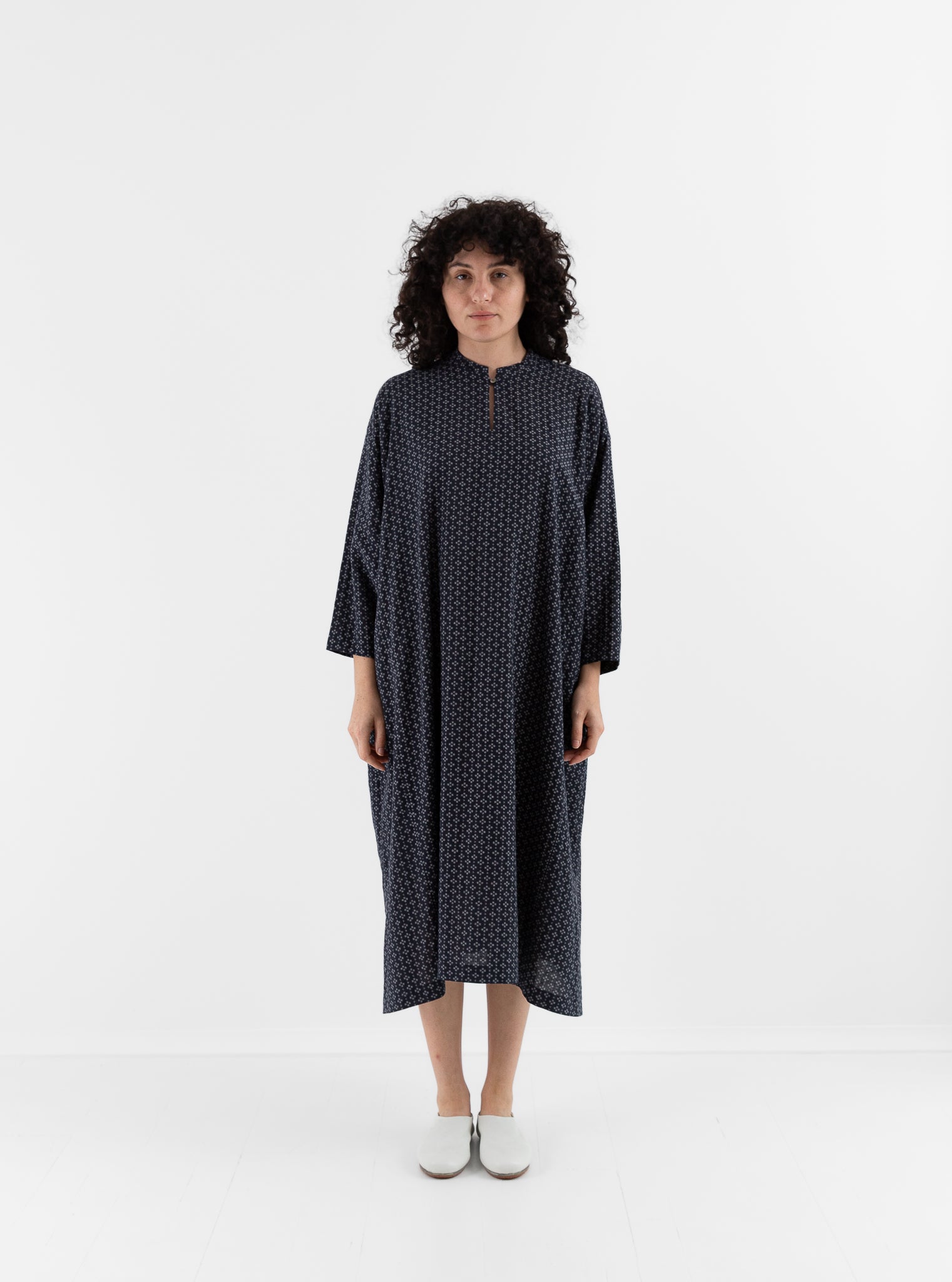Arts & Science Ethnic Line Dress in Dark Navy - ARTS & SCIENCE at Worthwhile - shop DRESS