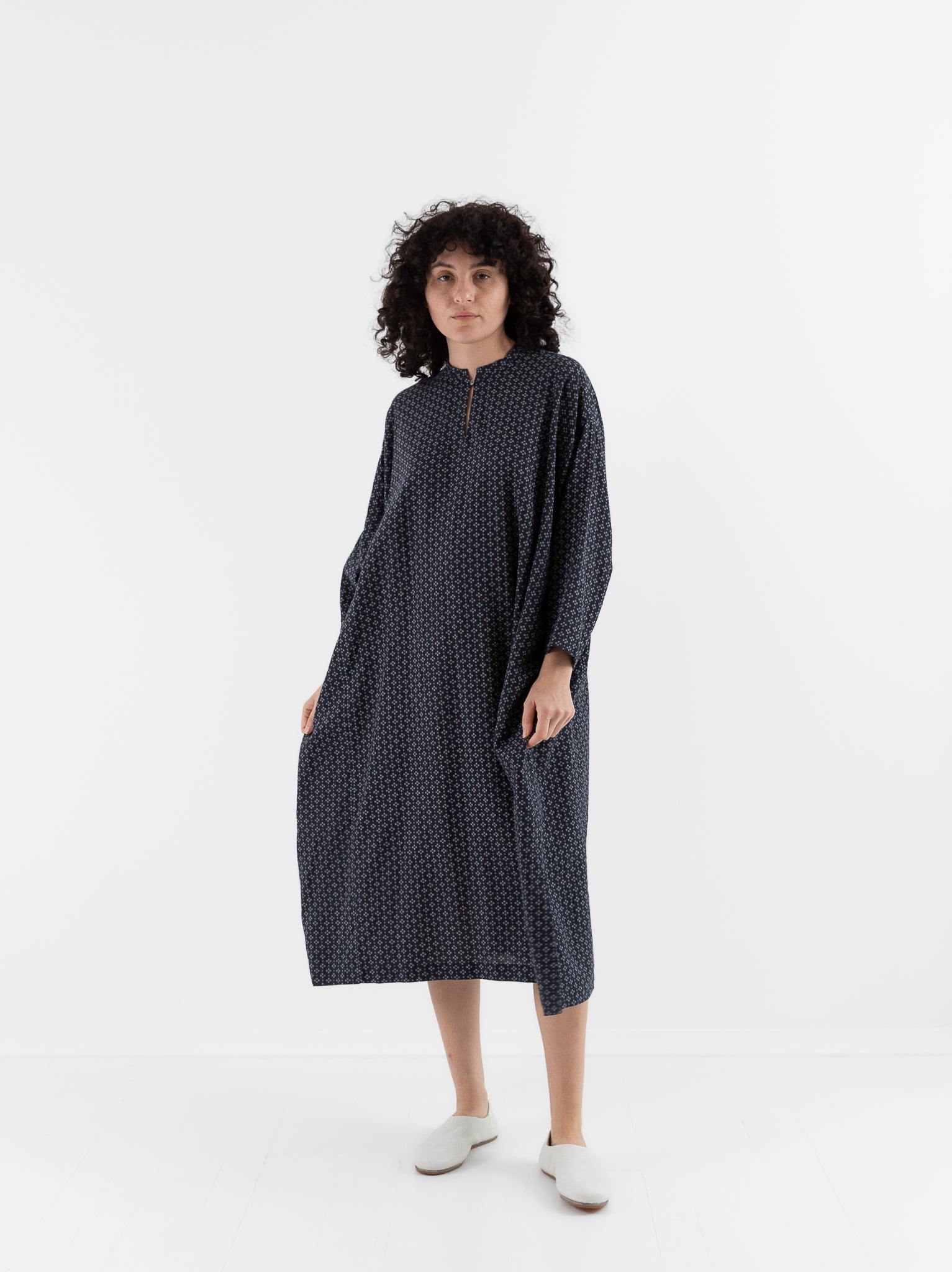 Arts & Science Ethnic Line Dress in Dark Navy - ARTS & SCIENCE at Worthwhile - shop DRESS