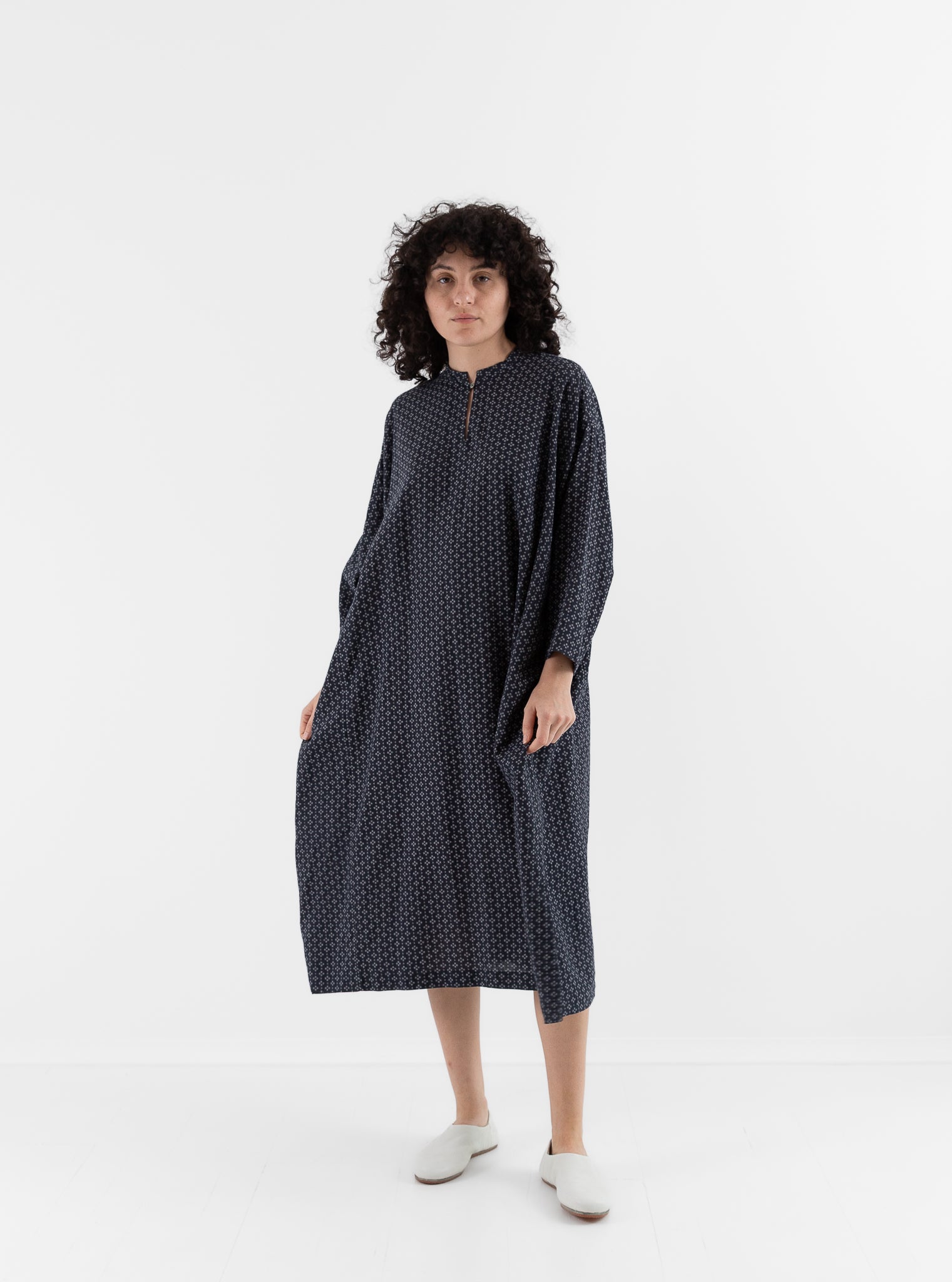 Arts & Science Ethnic Line Dress in Dark Navy - ARTS & SCIENCE at Worthwhile - shop DRESS