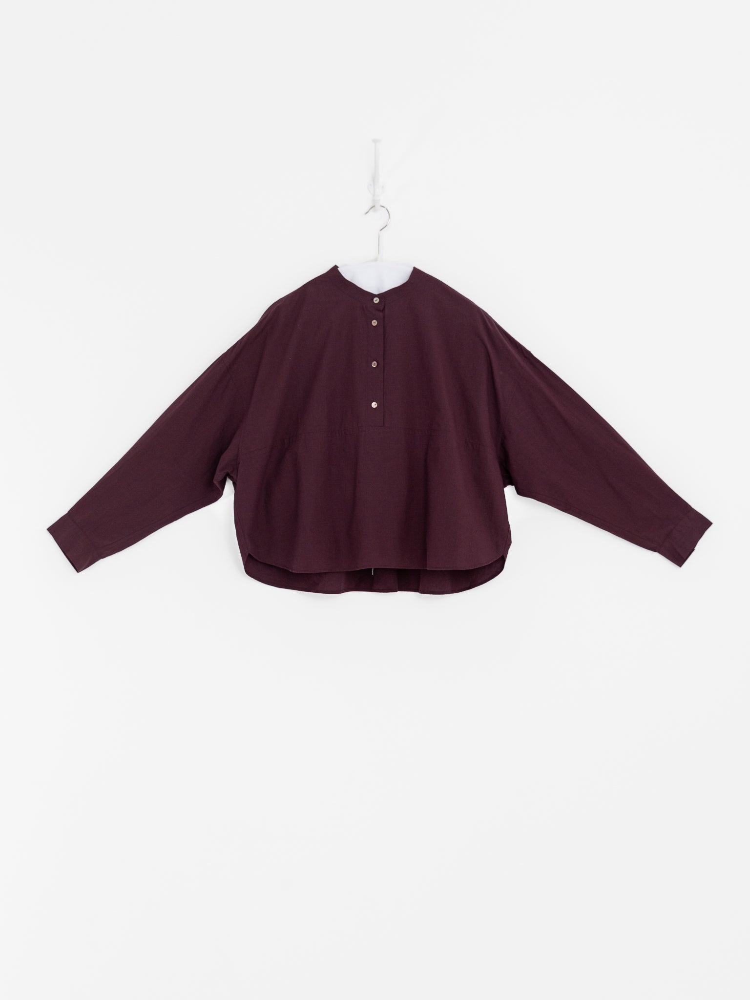 Arts & Science Big Yoke Shirt in Burgundy - ARTS & SCIENCE at Worthwhile - shop TOP