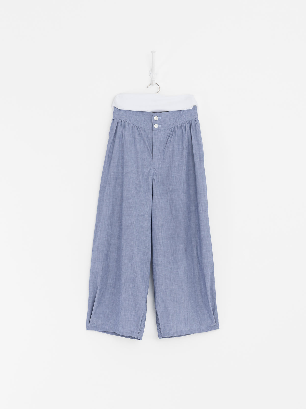 Arts & Science Stitch Belt Gather Pants in Blue - ARTS & SCIENCE at Worthwhile - shop PANT