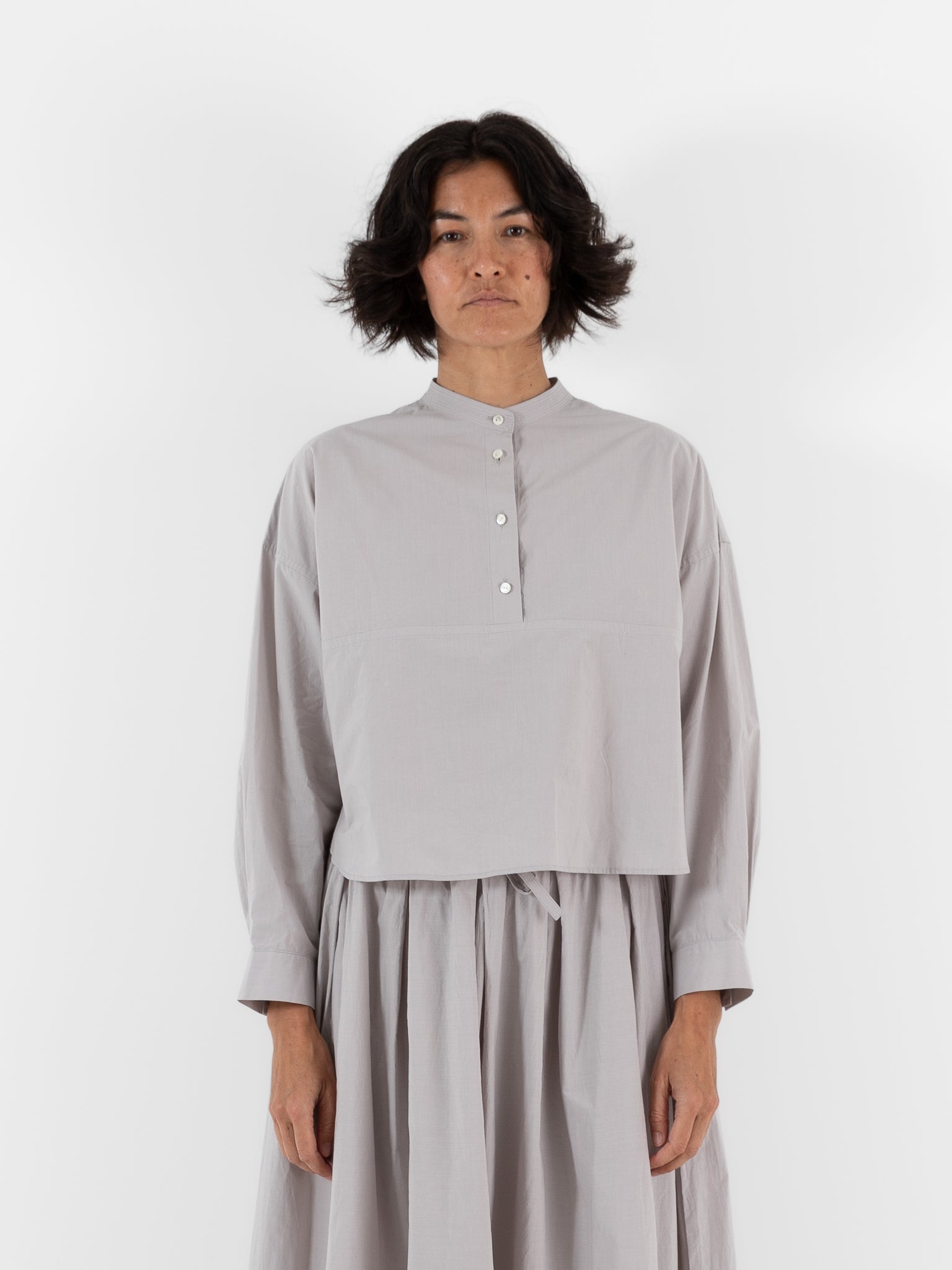 Arts & Science Big Yoke Shirt in Antique Light Grey - ARTS & SCIENCE at Worthwhile - shop TOP
