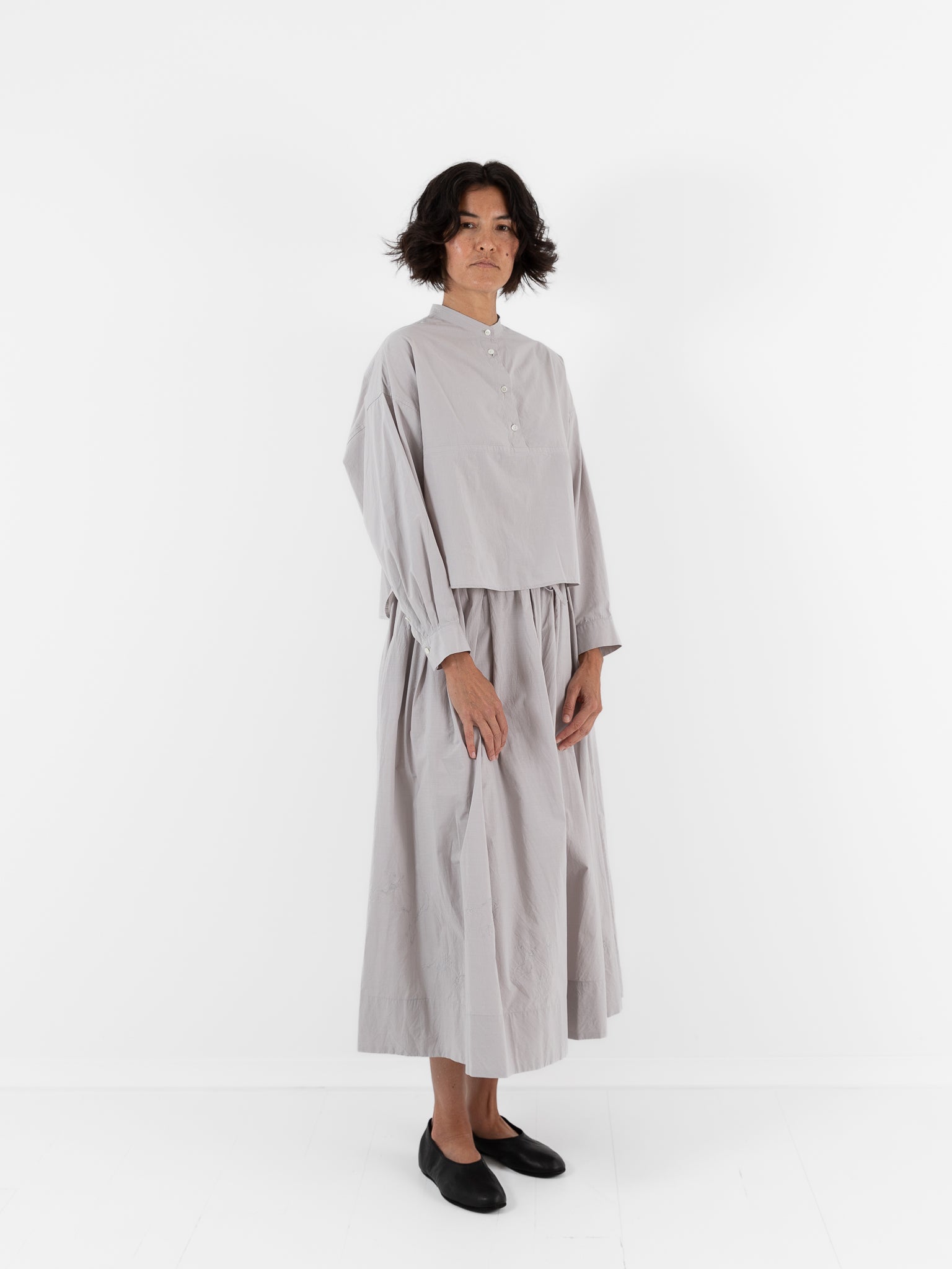 Arts & Science Big Yoke Shirt in Antique Light Grey - ARTS & SCIENCE at Worthwhile - shop TOP