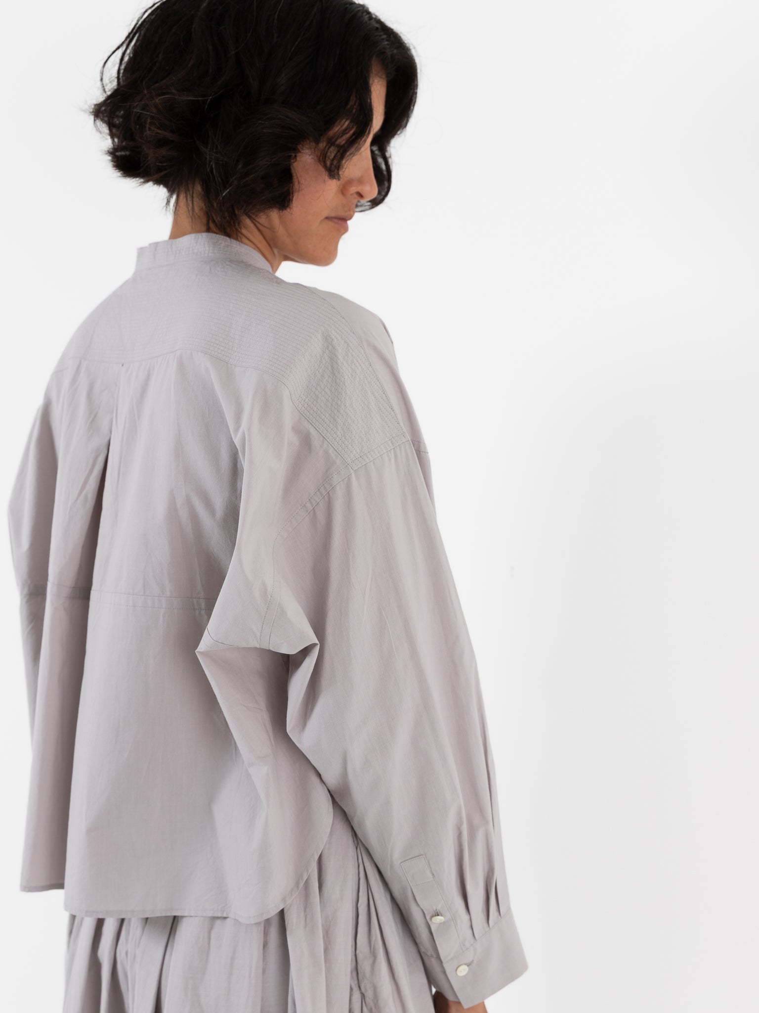 Arts & Science Big Yoke Shirt in Antique Light Grey - ARTS & SCIENCE at Worthwhile - shop TOP