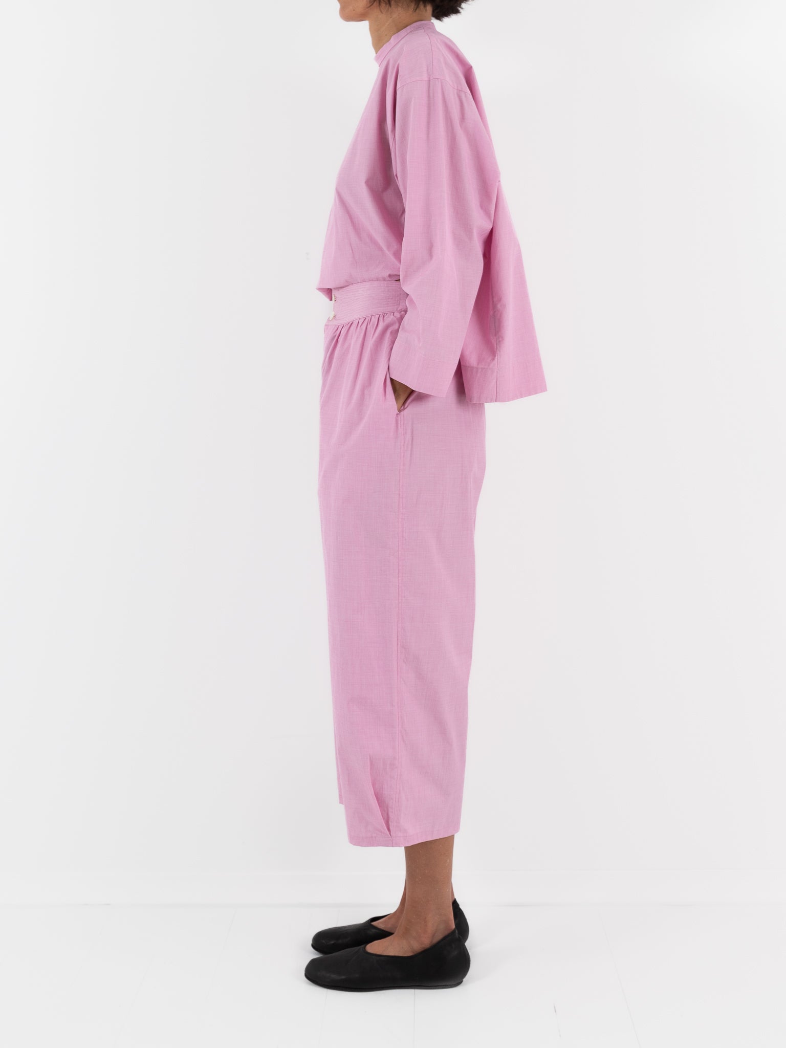 Arts & Science Stitch Belt Gather Pants in Pink - ARTS & SCIENCE at Worthwhile - shop PANT