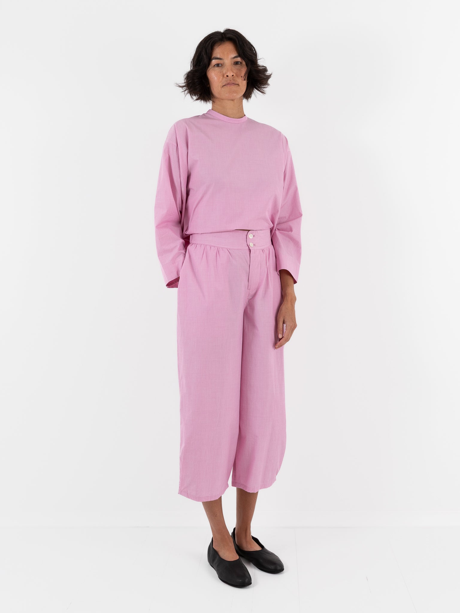 Arts & Science Stitch Belt Gather Pants in Pink - ARTS & SCIENCE at Worthwhile - shop PANT