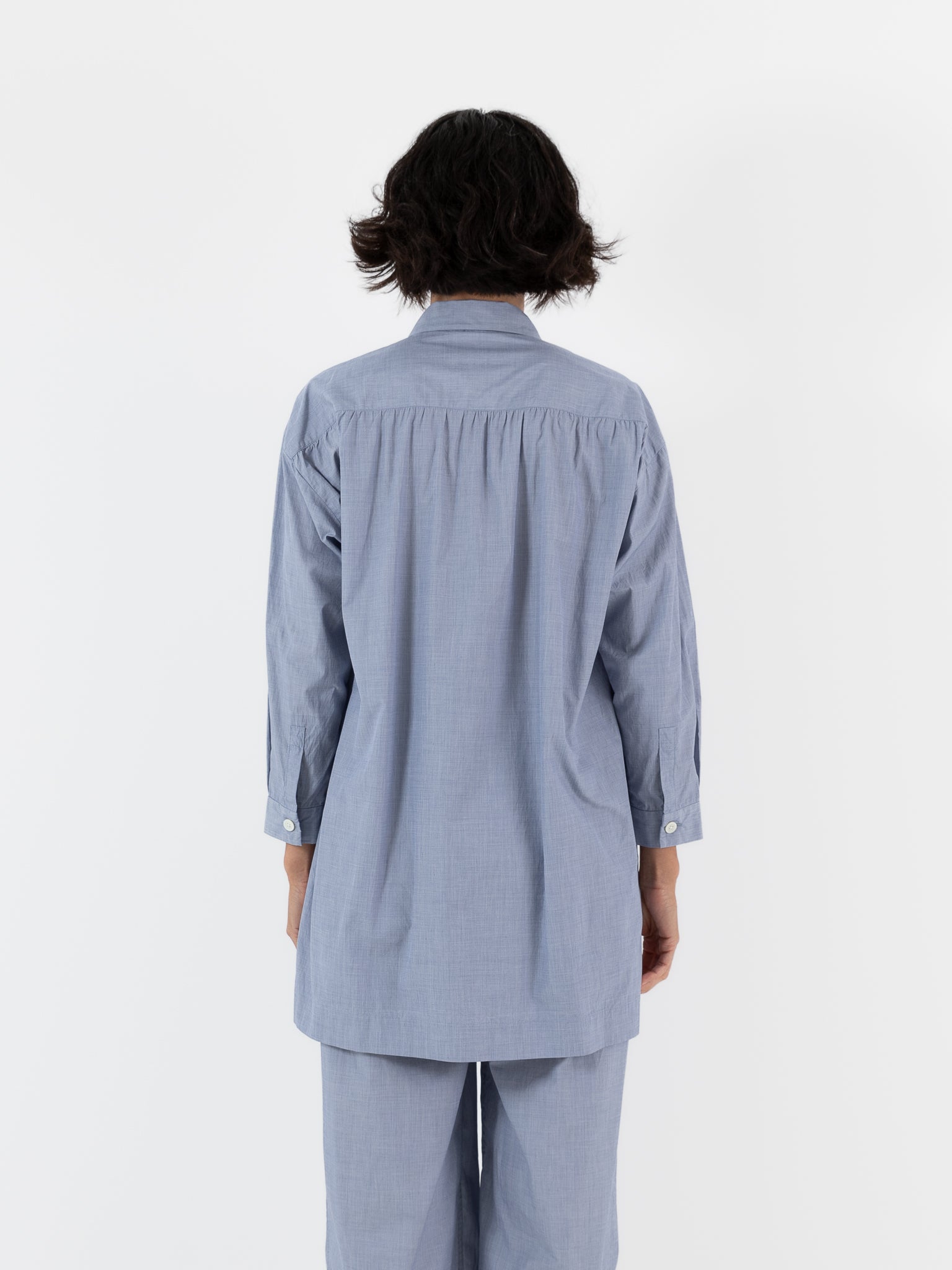 Arts & Science French Grandpa Long Shirt in Blue - ARTS & SCIENCE at Worthwhile - shop TOP