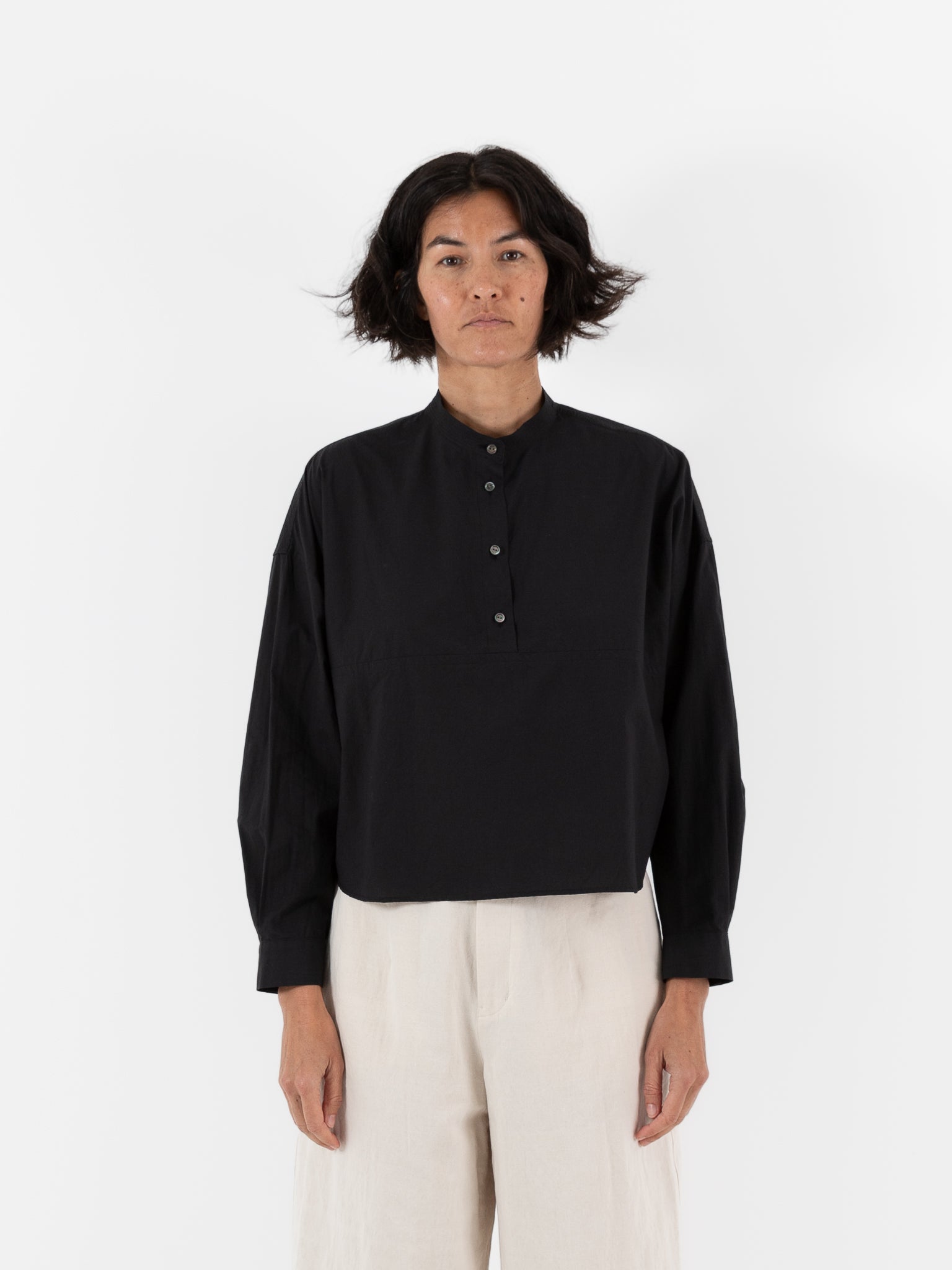 Arts & Science Big Yoke Shirt in Black - ARTS & SCIENCE at Worthwhile - shop TOP