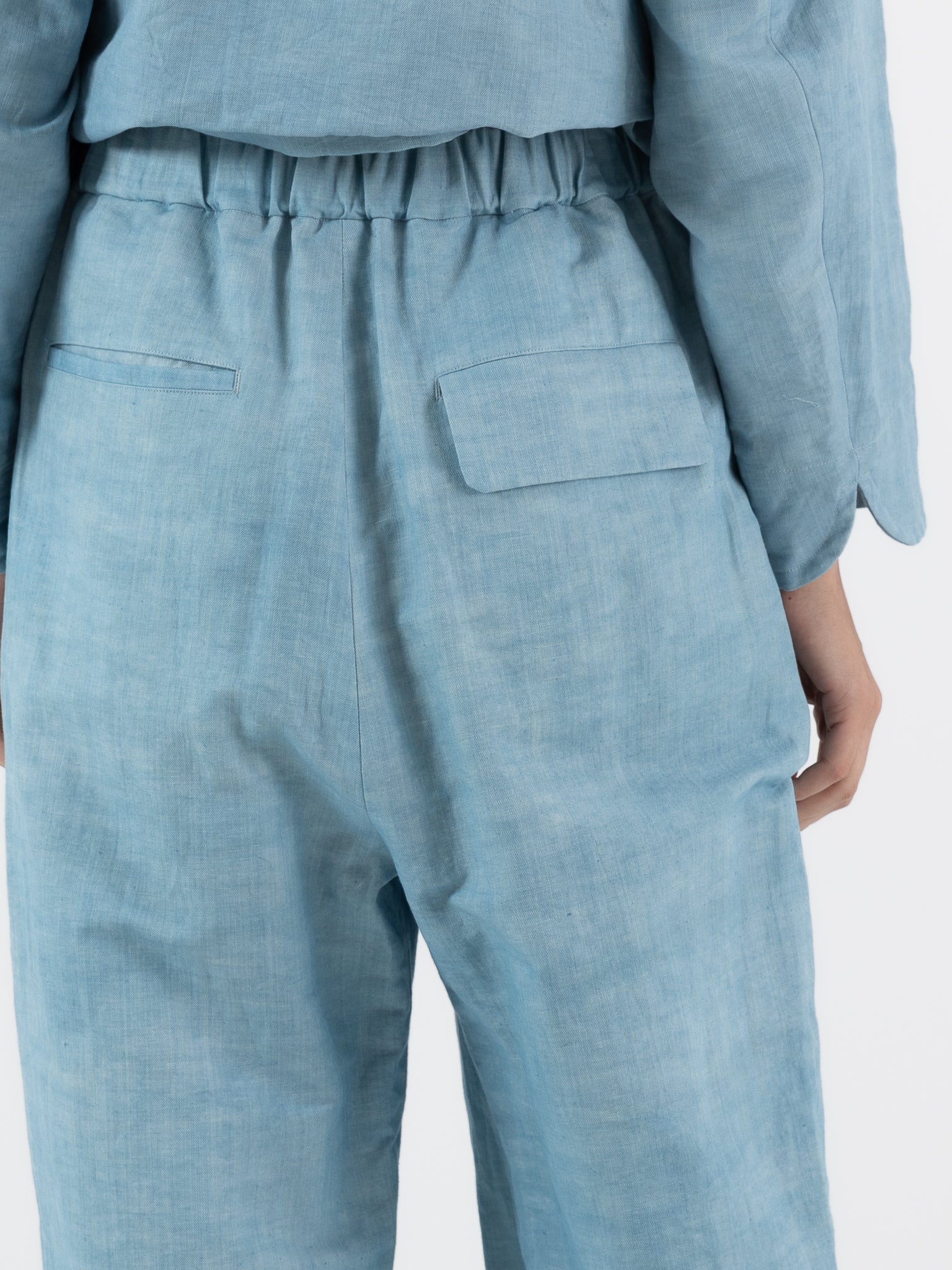 Arts & Science Easy Pants in Ryukyu Ai Blue - ARTS & SCIENCE at Worthwhile - shop PANT