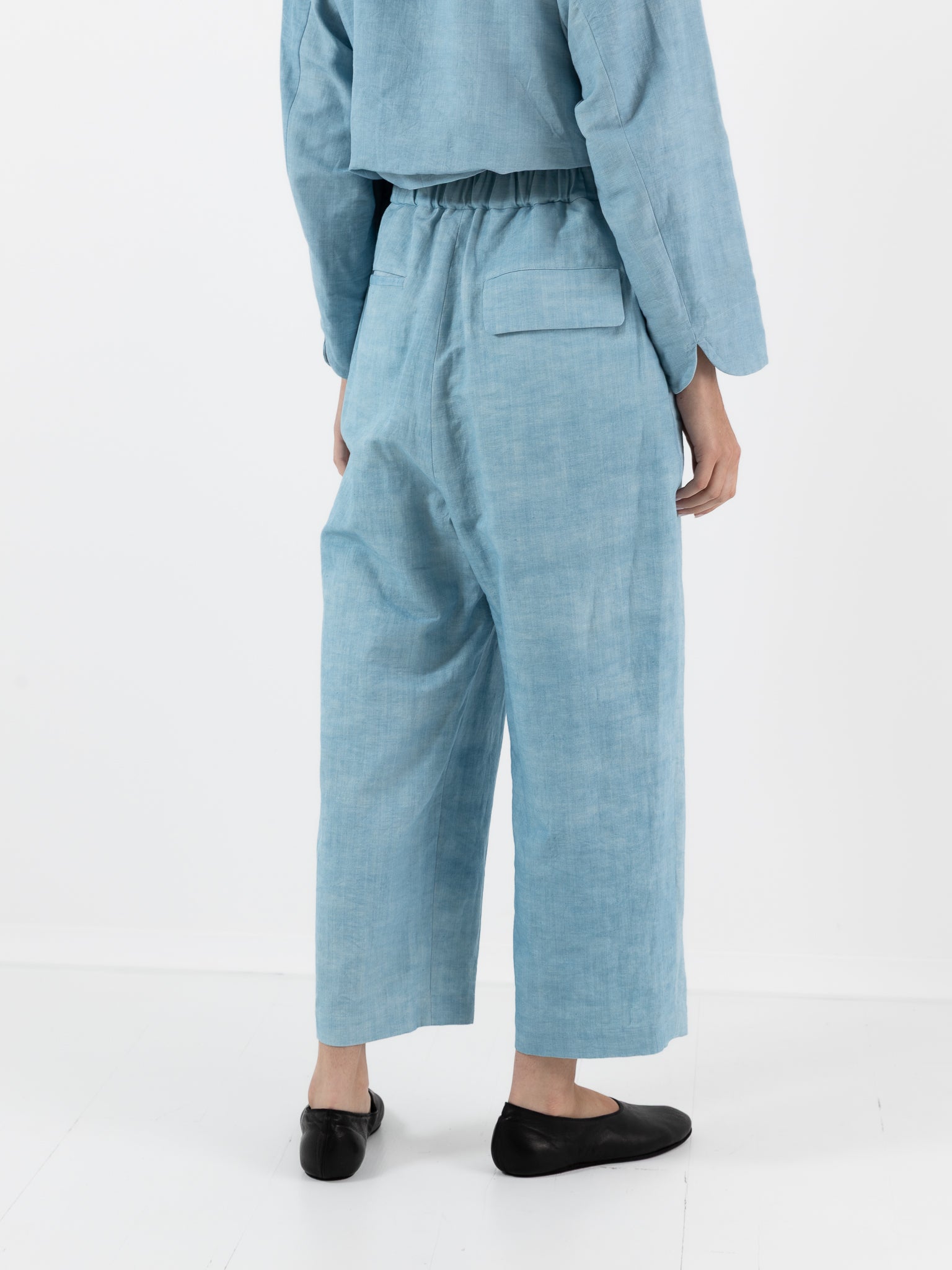 Arts & Science Easy Pants in Ryukyu Ai Blue - ARTS & SCIENCE at Worthwhile - shop PANT