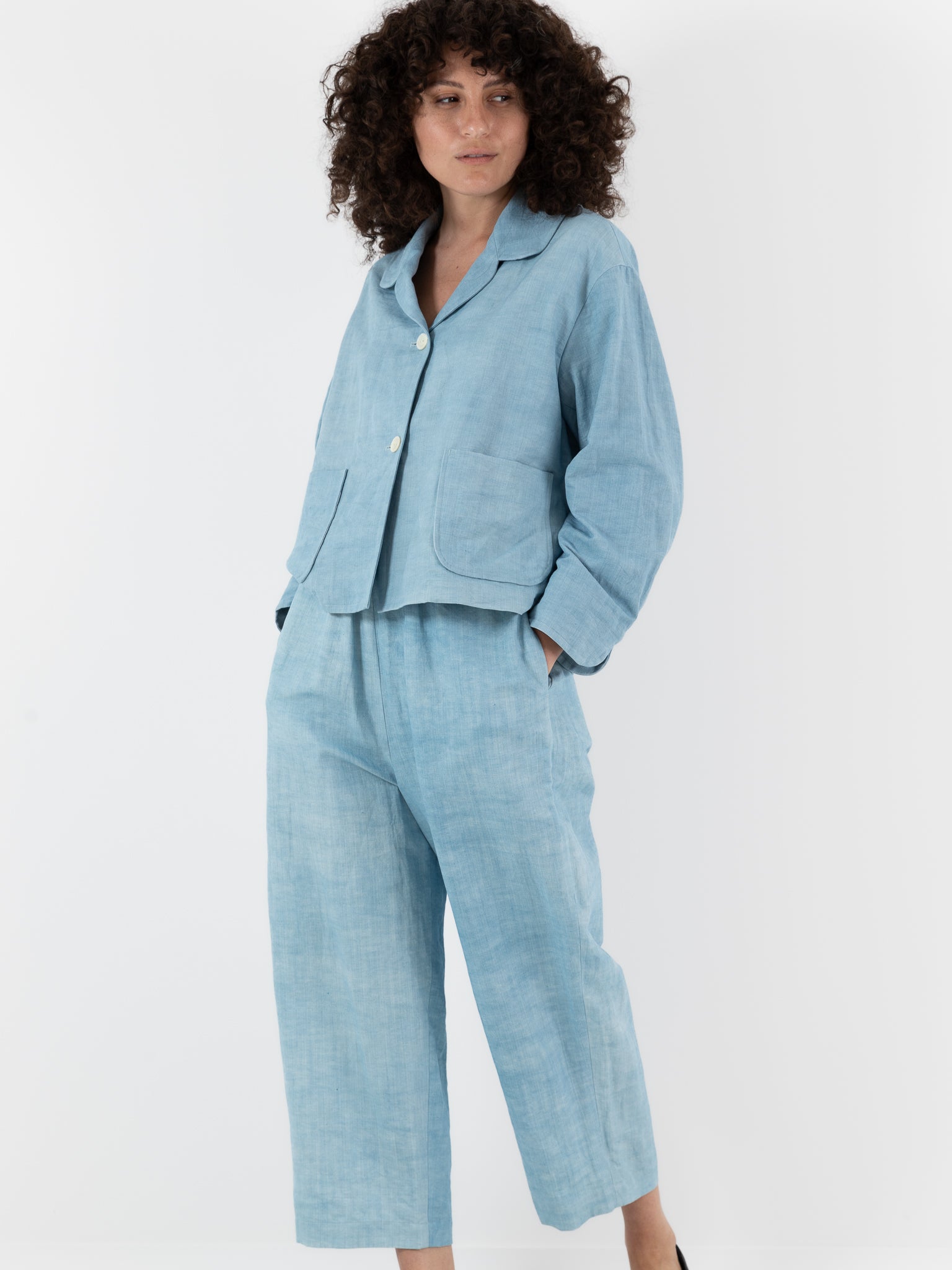 Arts & Science Easy Pants in Ryukyu Ai Blue - ARTS & SCIENCE at Worthwhile - shop PANT