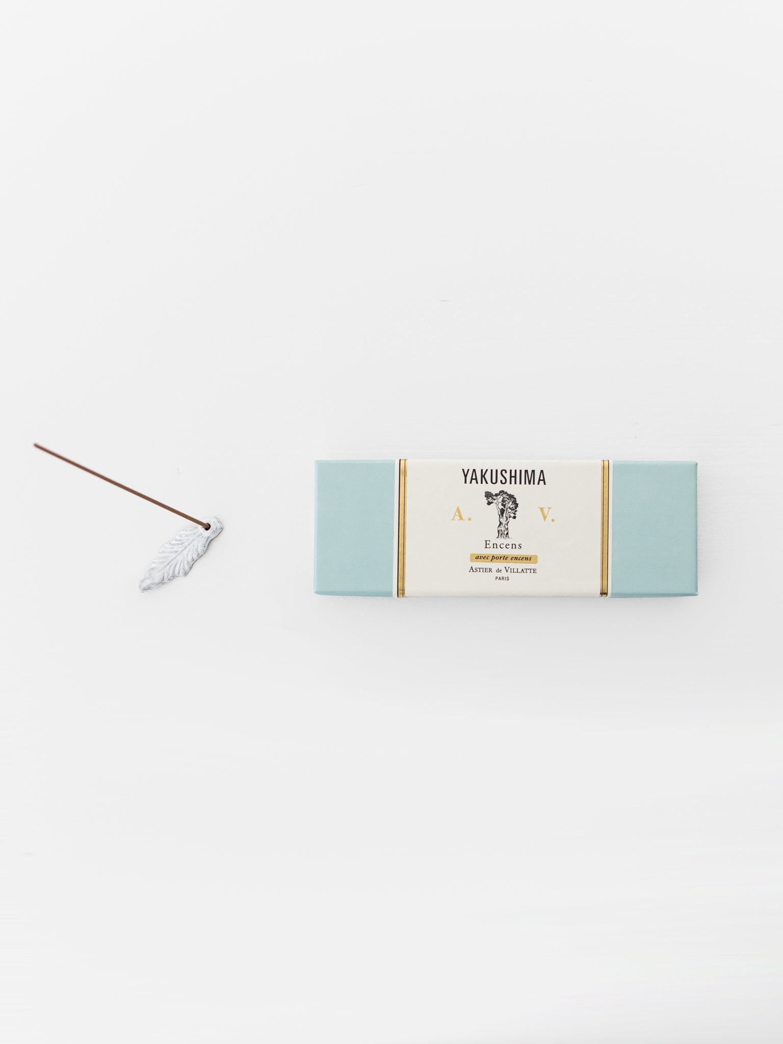 Astier de Villatte Yakushima Incense with Ceramic Flower Holder - ASTIER DE VILLATTE at Worthwhile - shop OBJECTS