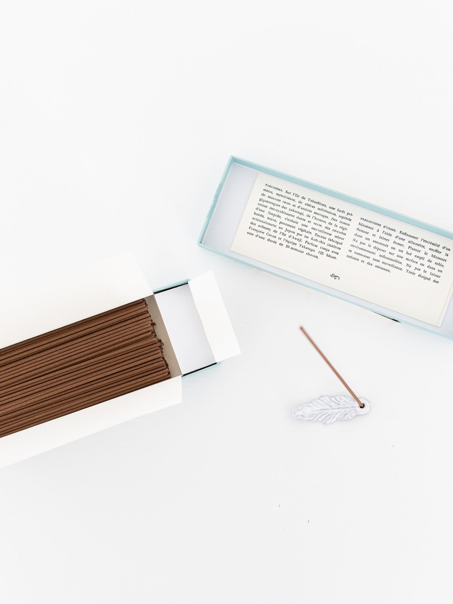 Astier de Villatte Yakushima Incense with Ceramic Flower Holder - ASTIER DE VILLATTE at Worthwhile - shop OBJECTS