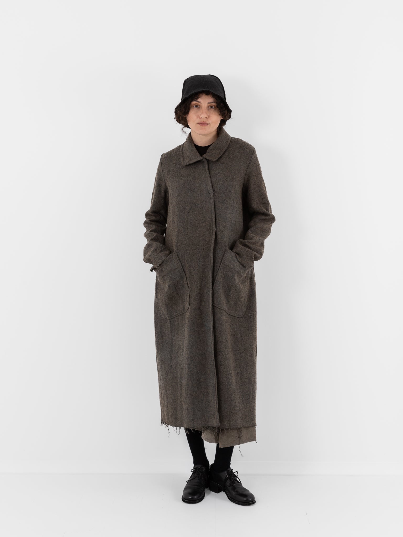Atelier Suppan Long Coat 27 in Hand Dye/Green - ATELIER SUPPAN at Worthwhile - shop COAT