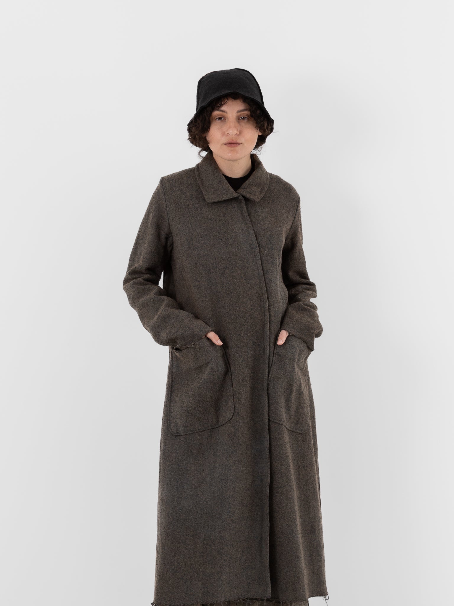 Atelier Suppan Long Coat 27 in Hand Dye/Green - ATELIER SUPPAN at Worthwhile - shop COAT