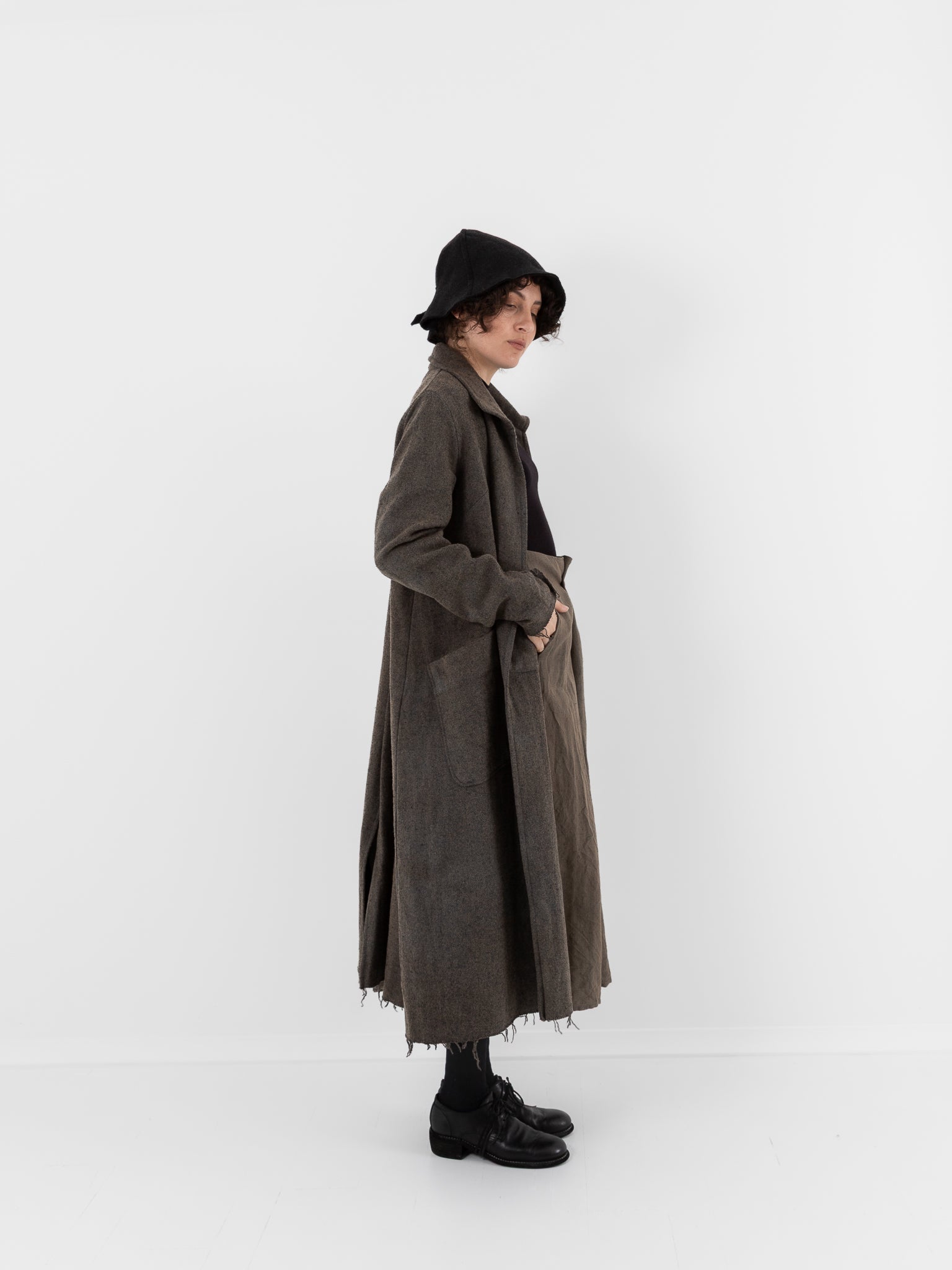 Atelier Suppan Long Coat 27 in Hand Dye/Green - ATELIER SUPPAN at Worthwhile - shop COAT