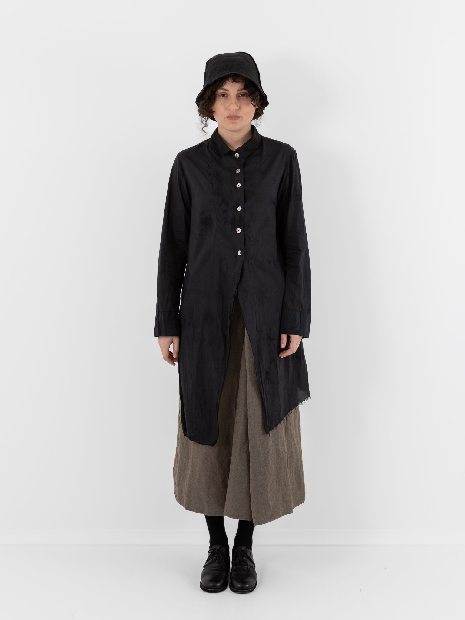 Atelier Suppan Long Shirt 52 in Hand Dye/Dark - ATELIER SUPPAN at Worthwhile - shop TOP