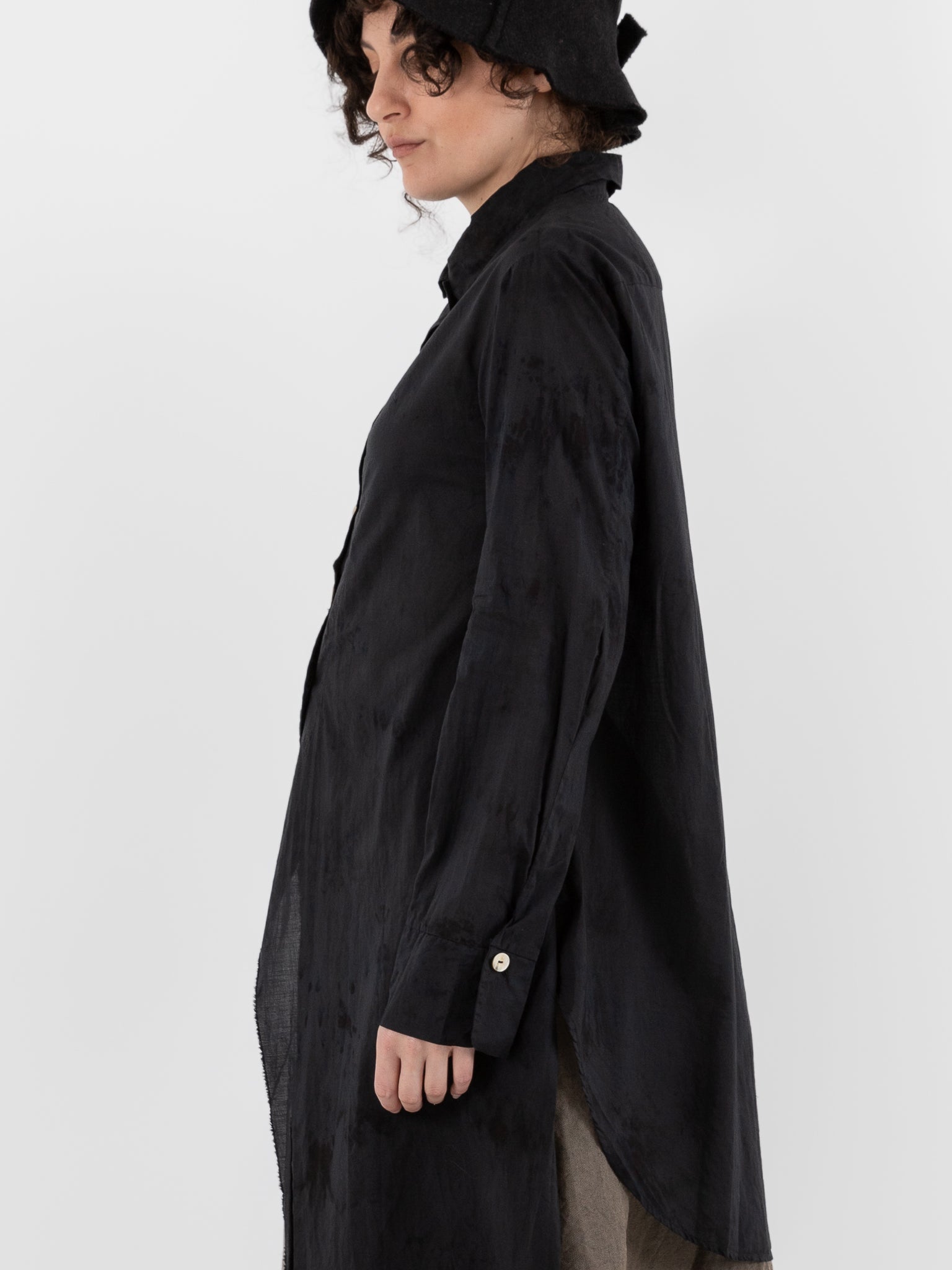 Atelier Suppan Long Shirt 52 in Hand Dye/Dark - ATELIER SUPPAN at Worthwhile - shop TOP