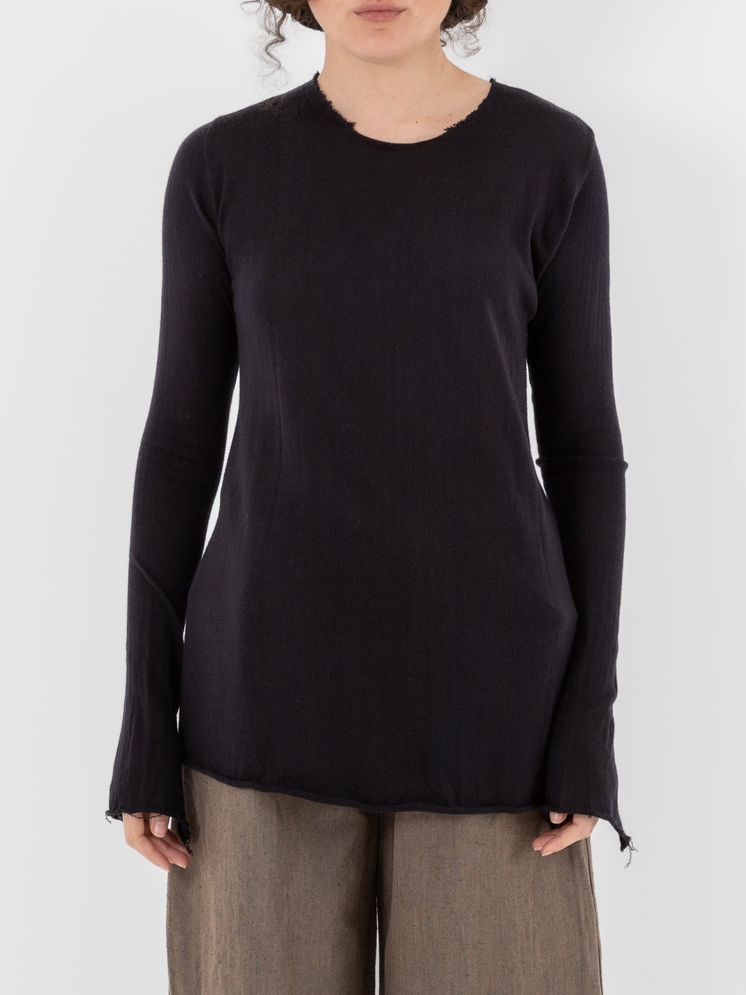 Atelier Suppan Wool Tee 57 in Hand Dye/Dark - ATELIER SUPPAN at Worthwhile - shop TOP