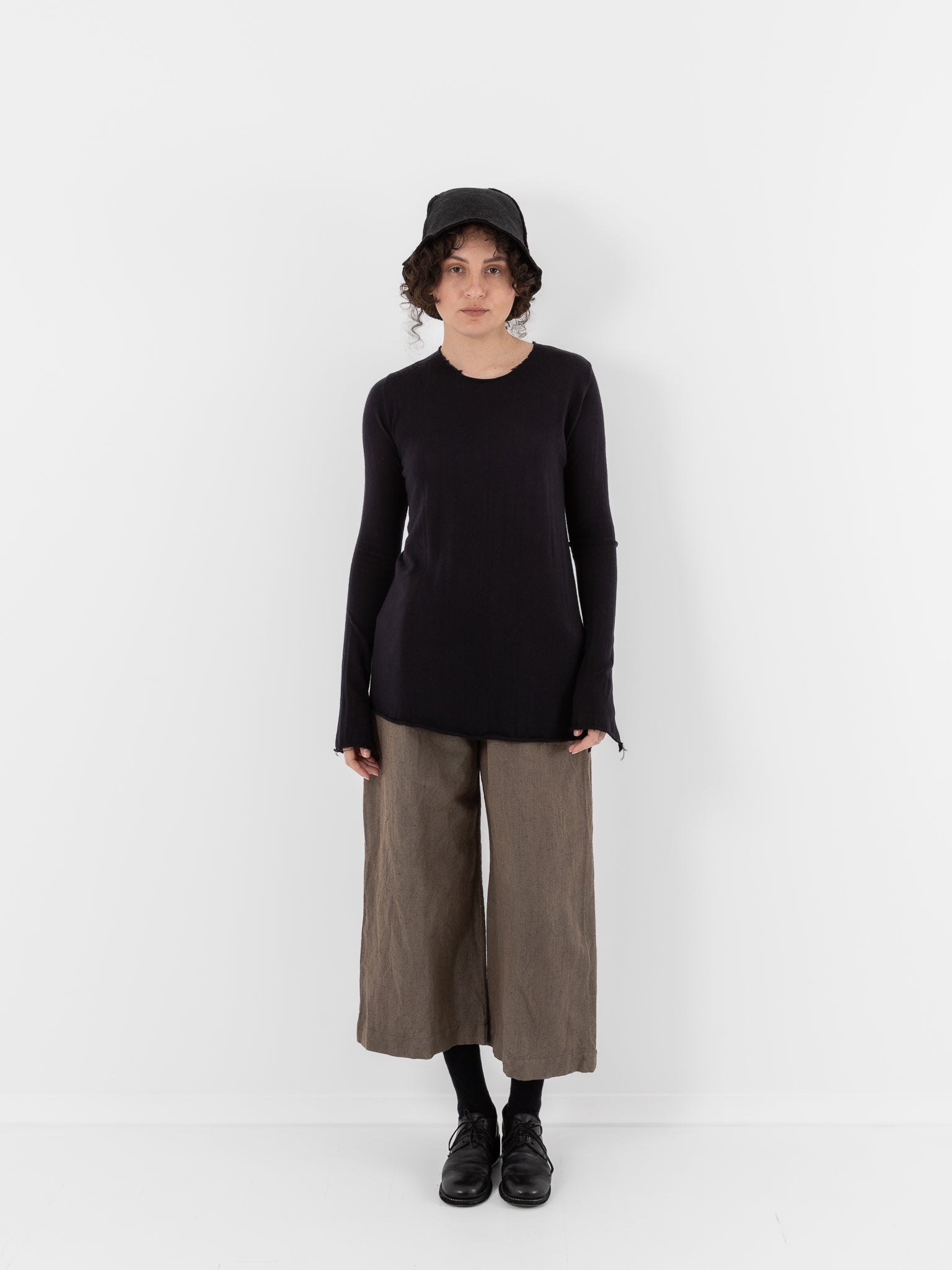 Atelier Suppan Wool Tee 57 in Hand Dye/Dark - ATELIER SUPPAN at Worthwhile - shop TOP
