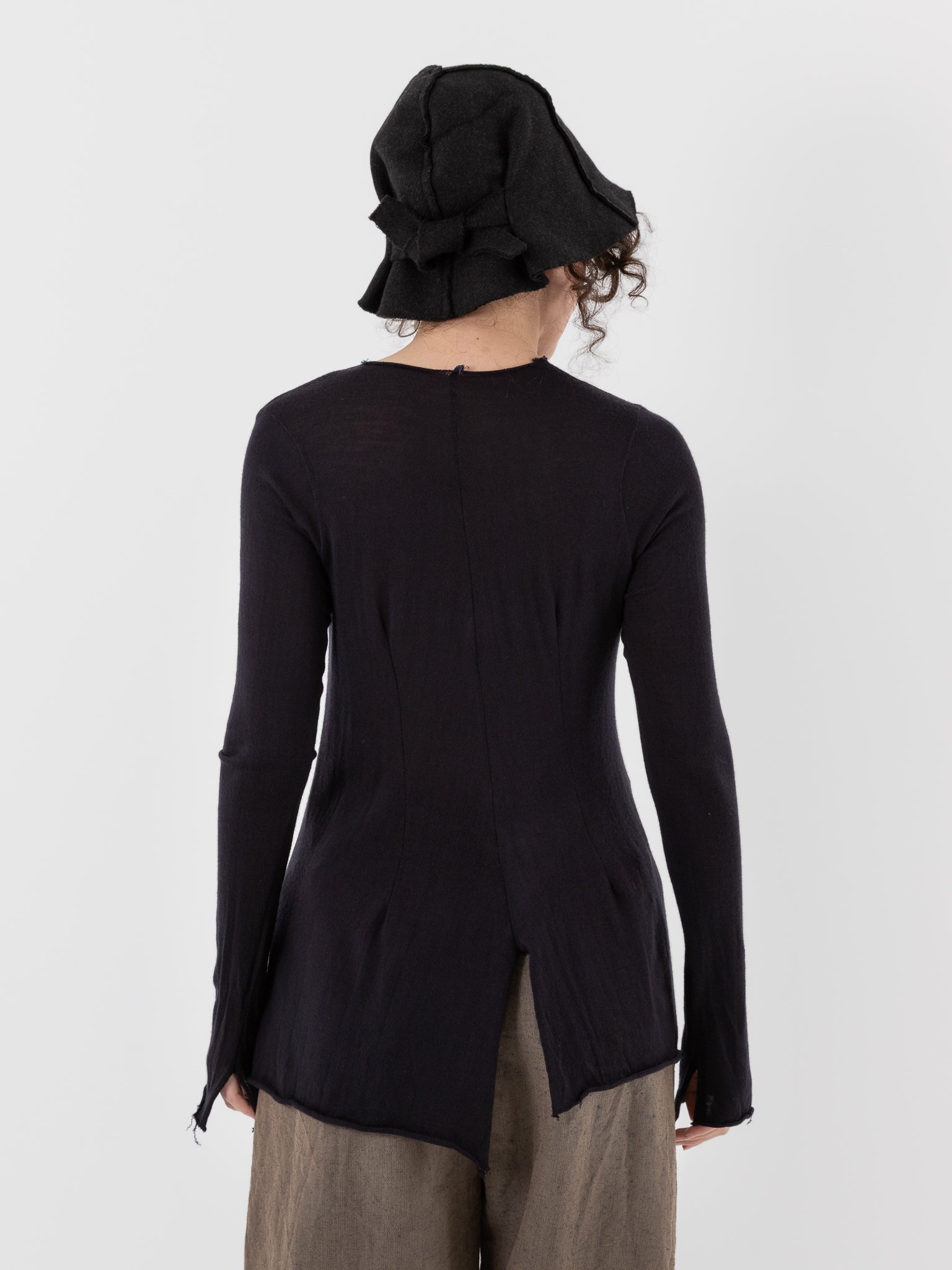 Atelier Suppan Wool Tee 57 in Hand Dye/Dark - ATELIER SUPPAN at Worthwhile - shop TOP