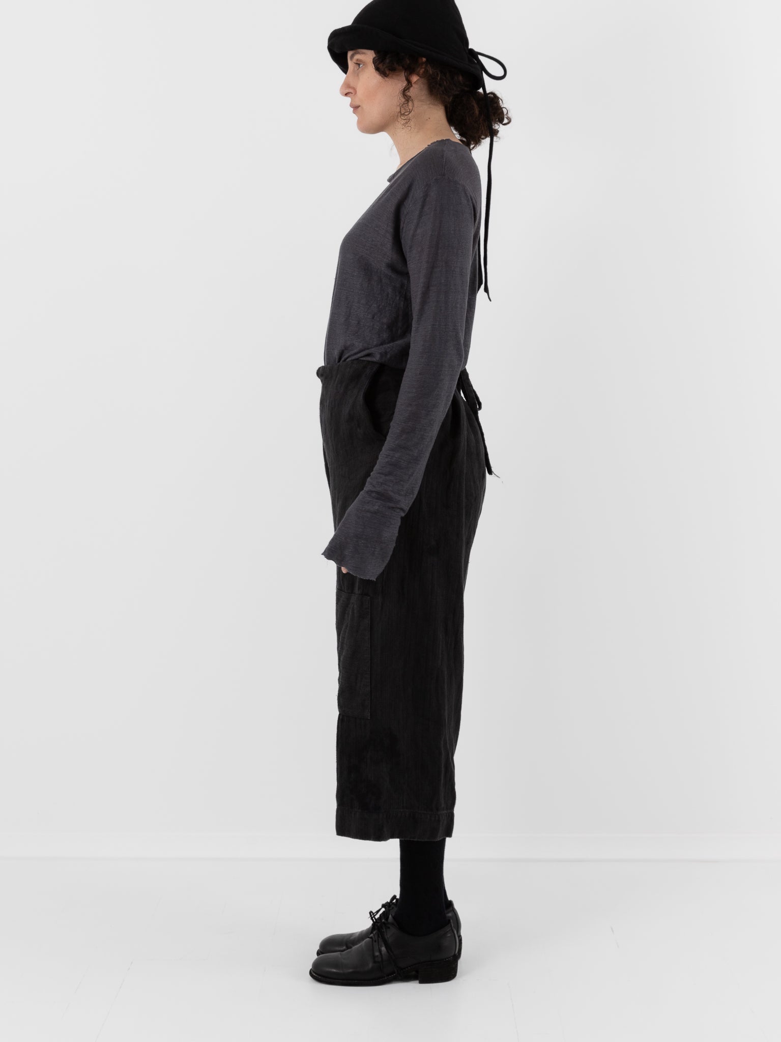 Atelier Suppan Heavy Hemp Trousers 44 in Hand Dye/Dark - ATELIER SUPPAN at Worthwhile - shop PANT