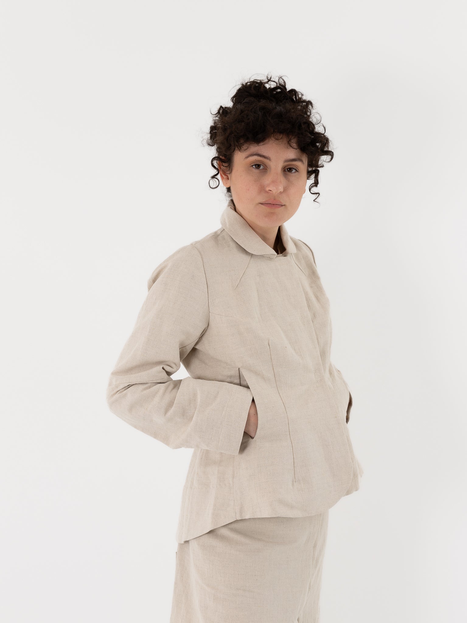 Atelier Suppan Toile Jacket 35 in White - ATELIER SUPPAN at Worthwhile - shop JACKET