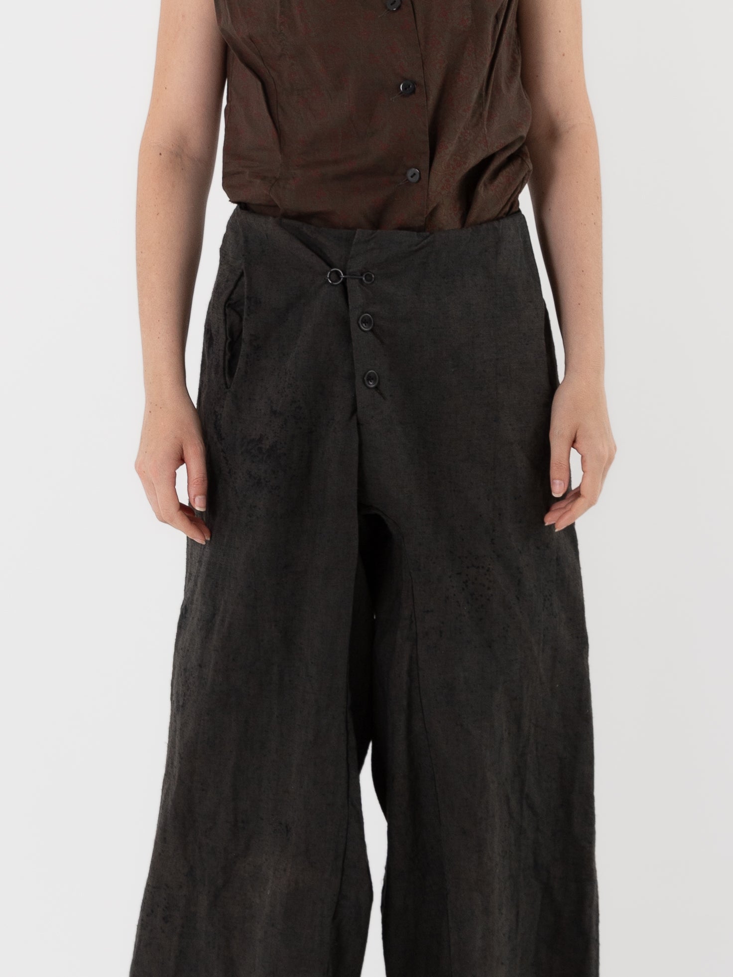 Atelier Suppan Round Hook Trousers 09 in Blue Green - ATELIER SUPPAN at Worthwhile - shop PANT