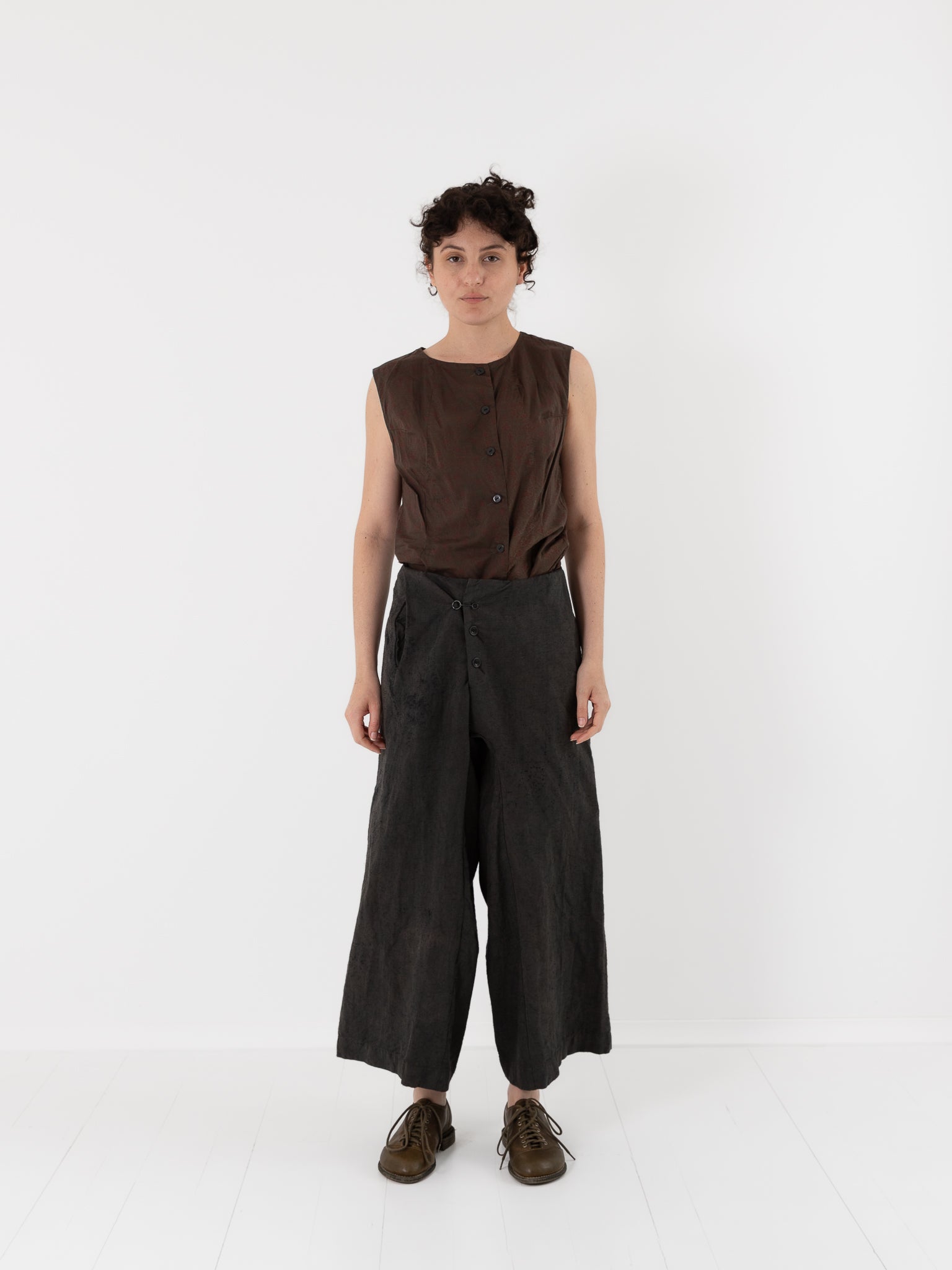 Atelier Suppan Round Hook Trousers 09 in Blue Green - ATELIER SUPPAN at Worthwhile - shop PANT