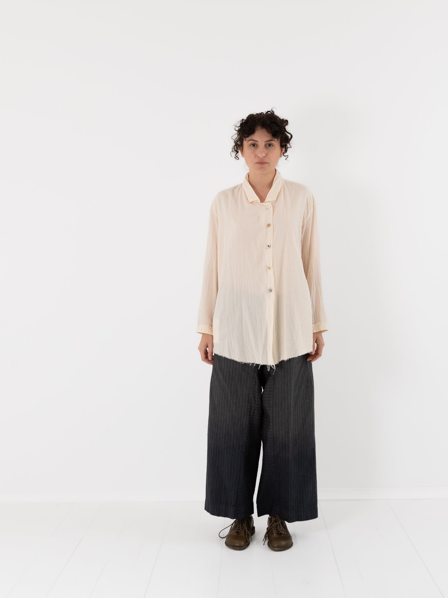 Atelier Suppan Front Double Shirt 53 in Off White - ATELIER SUPPAN at Worthwhile - shop TOP