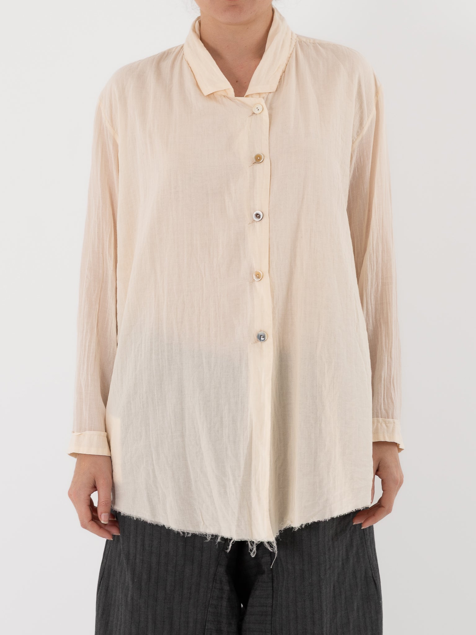 Atelier Suppan Front Double Shirt 53 in Off White - ATELIER SUPPAN at Worthwhile - shop TOP