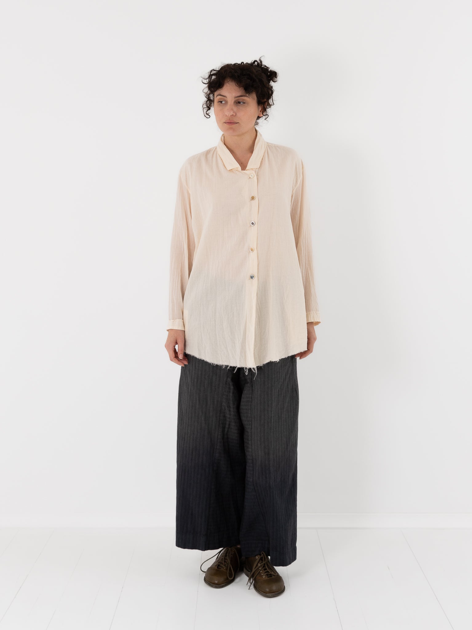 Atelier Suppan Front Double Shirt 53 in Off White - ATELIER SUPPAN at Worthwhile - shop TOP