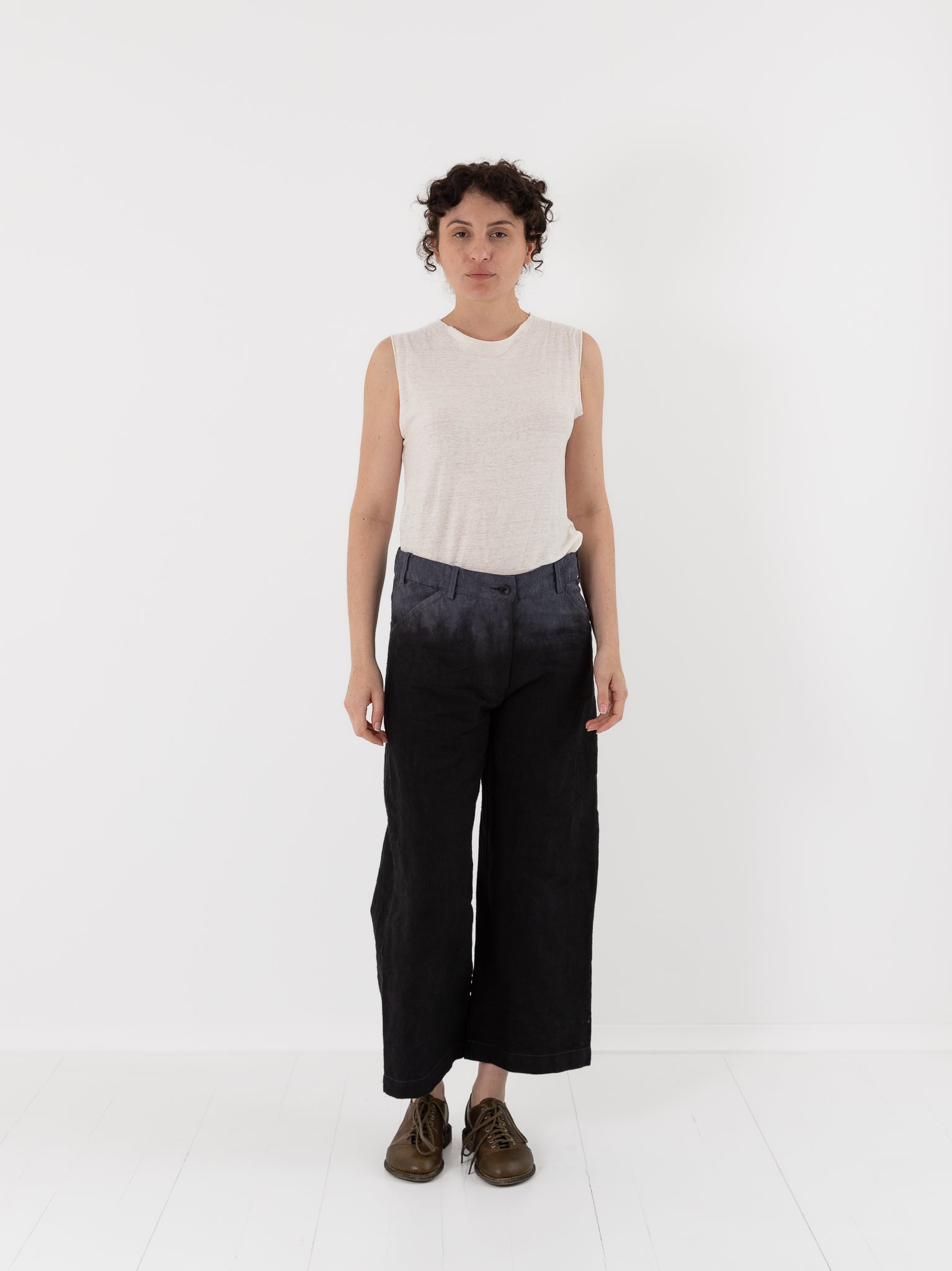 Atelier Suppan Hemp Jeans 45 in Blue Dip Dye - ATELIER SUPPAN at Worthwhile - shop PANT