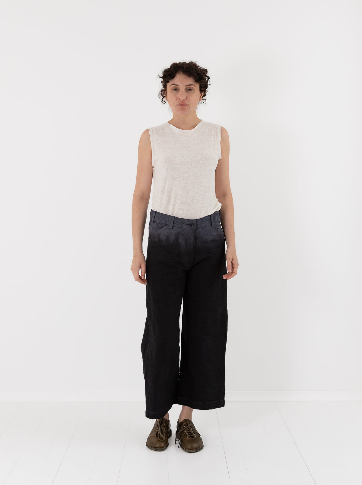 Atelier Suppan Hemp Jeans 45 in Blue Dip Dye - ATELIER SUPPAN at Worthwhile - shop PANT