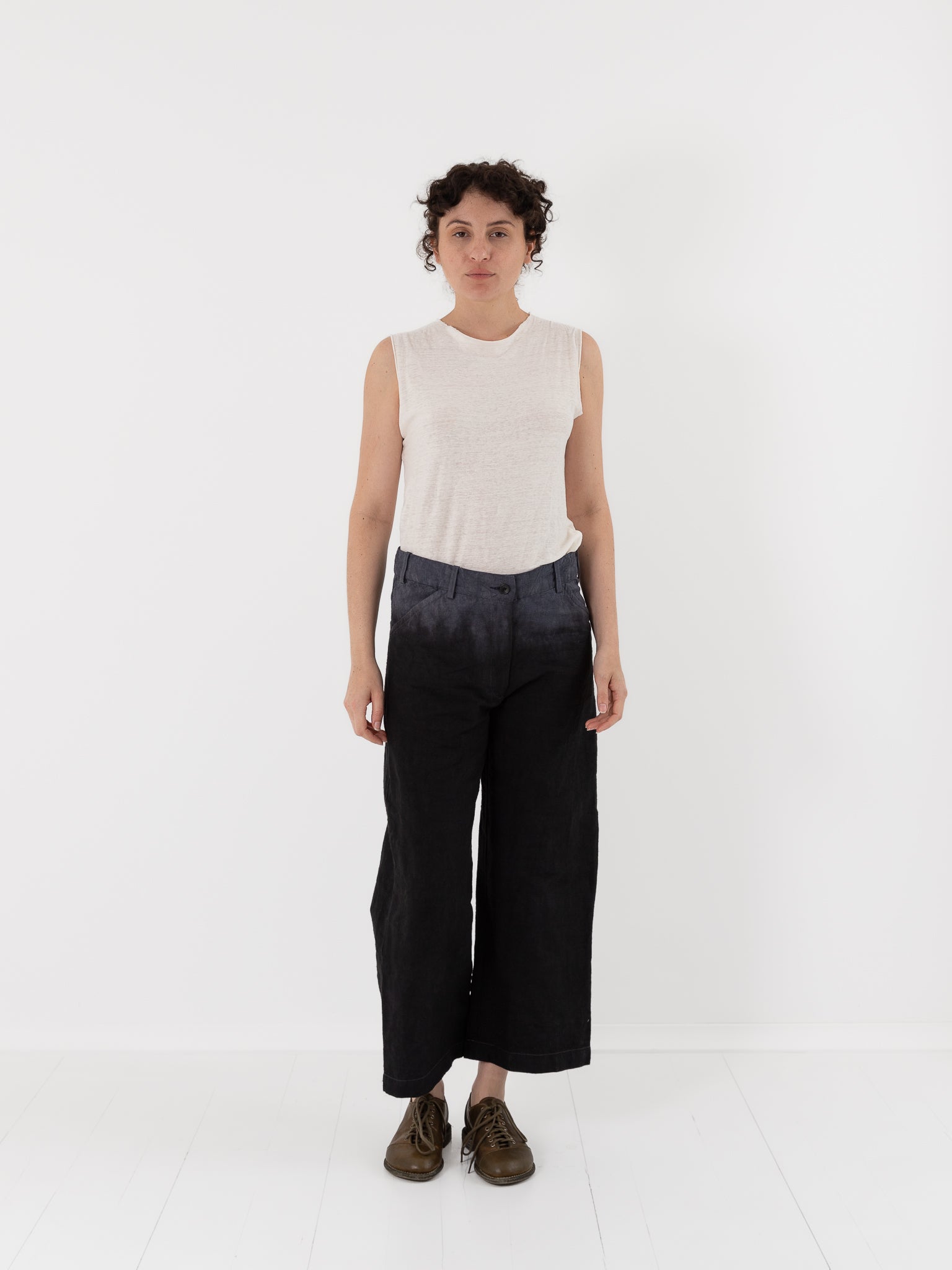 Atelier Suppan Hemp Jeans 45 in Blue Dip Dye - ATELIER SUPPAN at Worthwhile - shop PANT