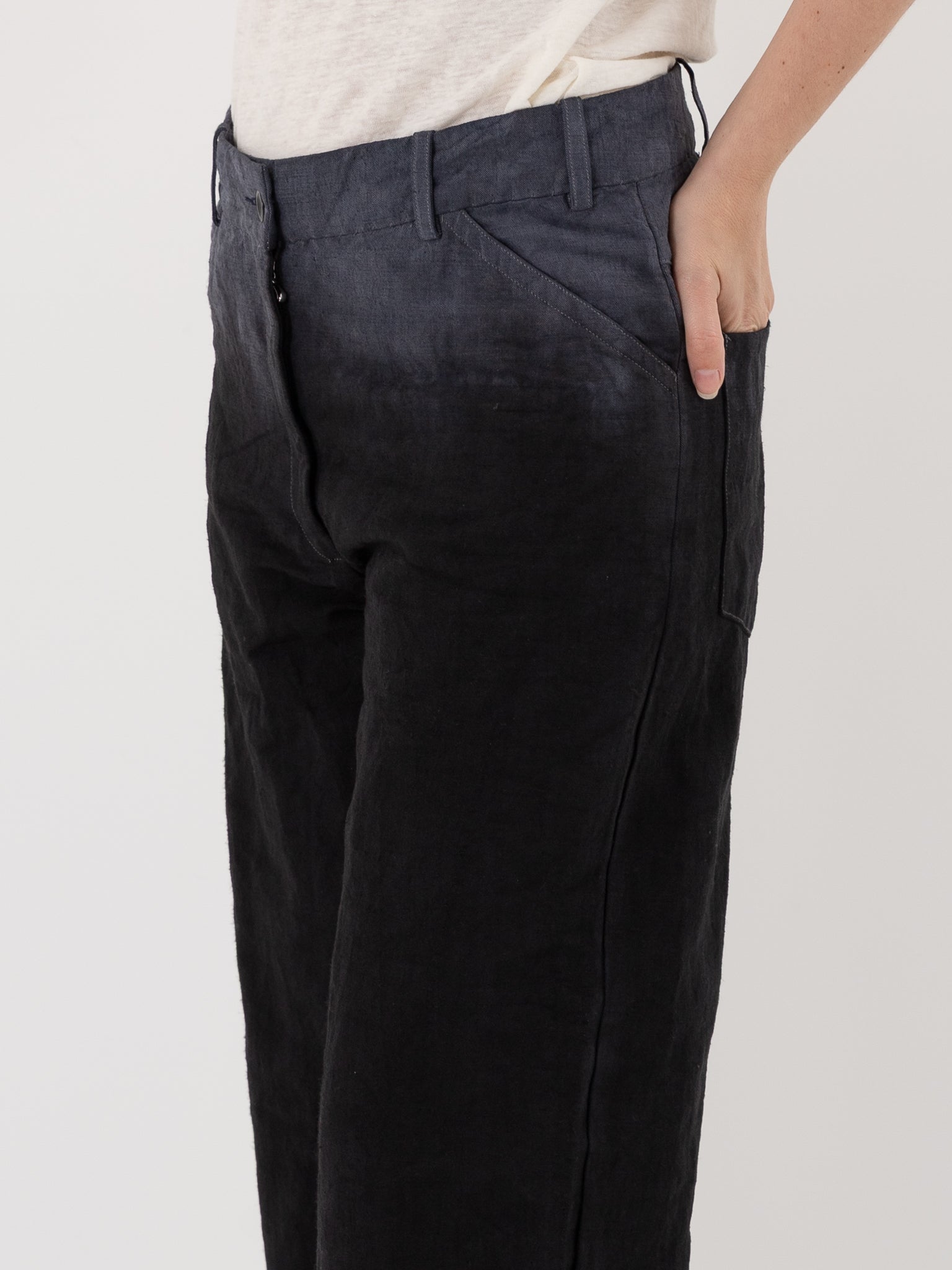 Atelier Suppan Hemp Jeans 45 in Blue Dip Dye - ATELIER SUPPAN at Worthwhile - shop PANT