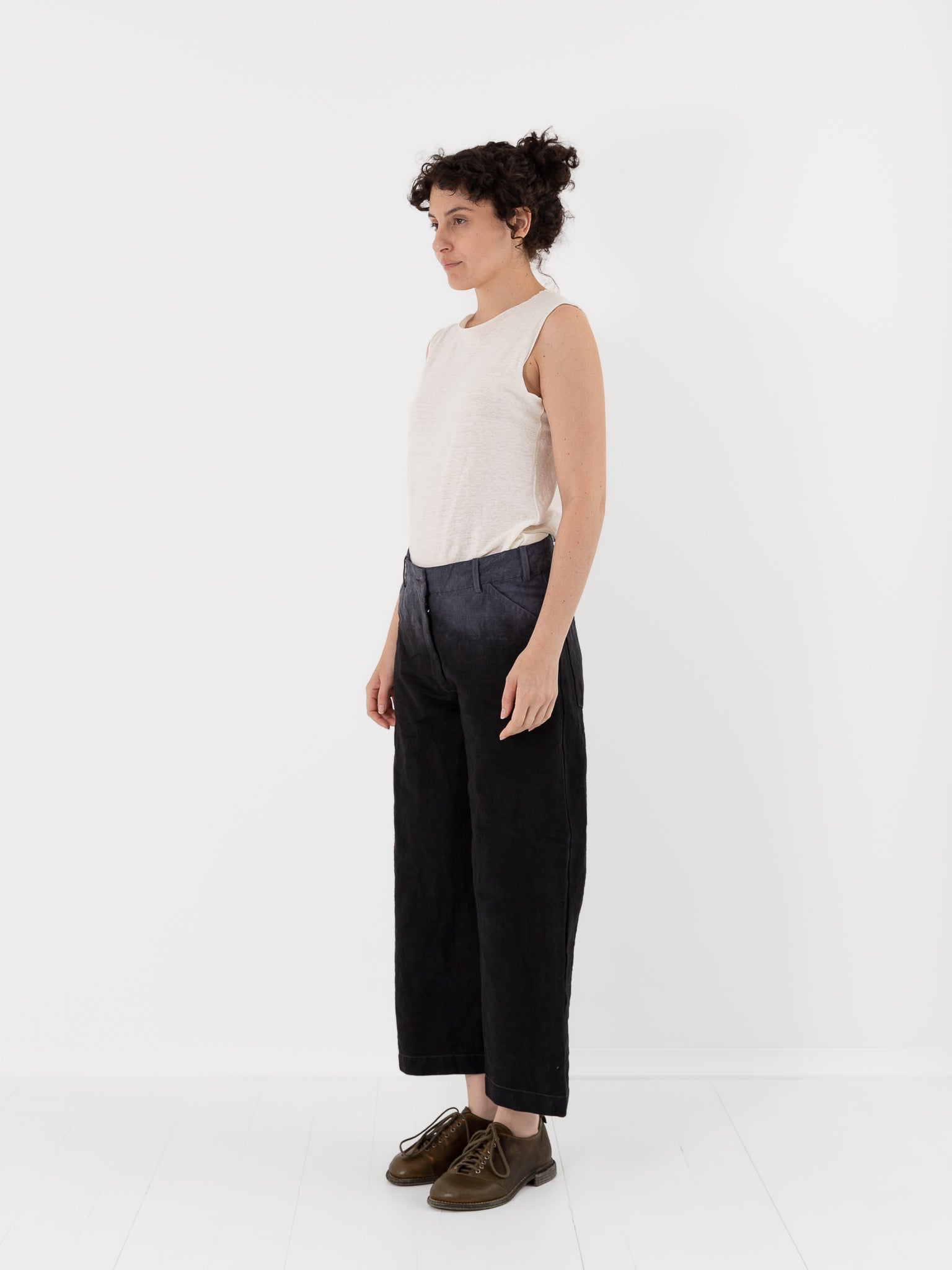 Atelier Suppan Hemp Jeans 45 in Blue Dip Dye - ATELIER SUPPAN at Worthwhile - shop PANT