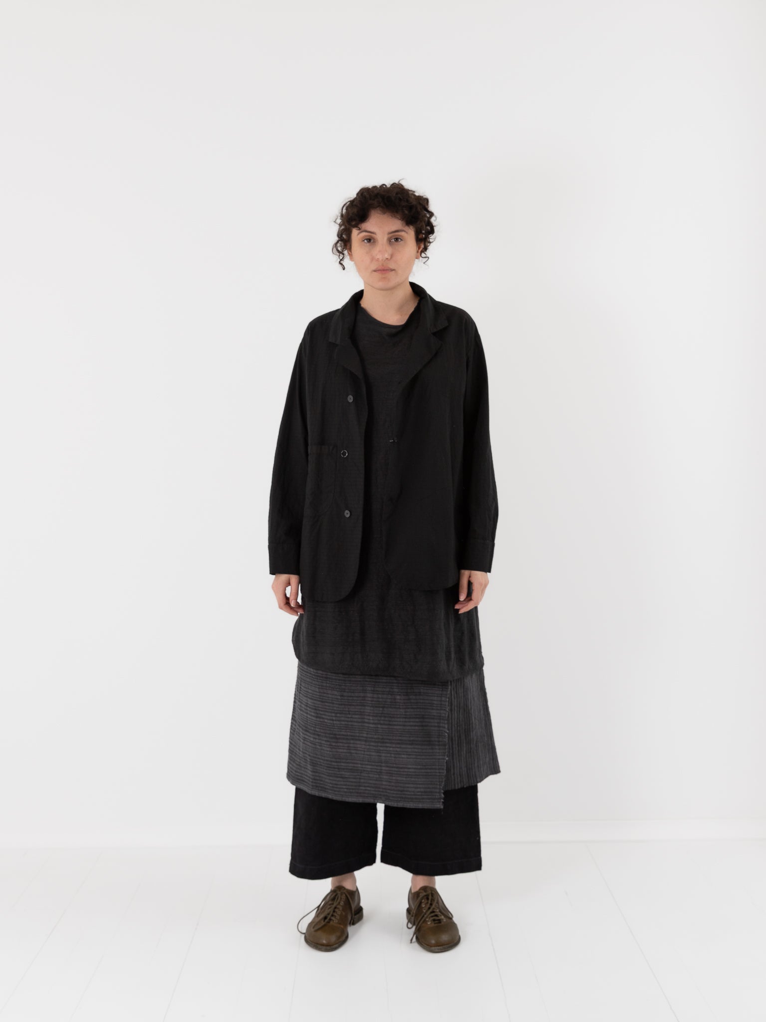 Atelier Suppan Shirt Jacket 16 in Black Stripes - ATELIER SUPPAN at Worthwhile - shop JACKET